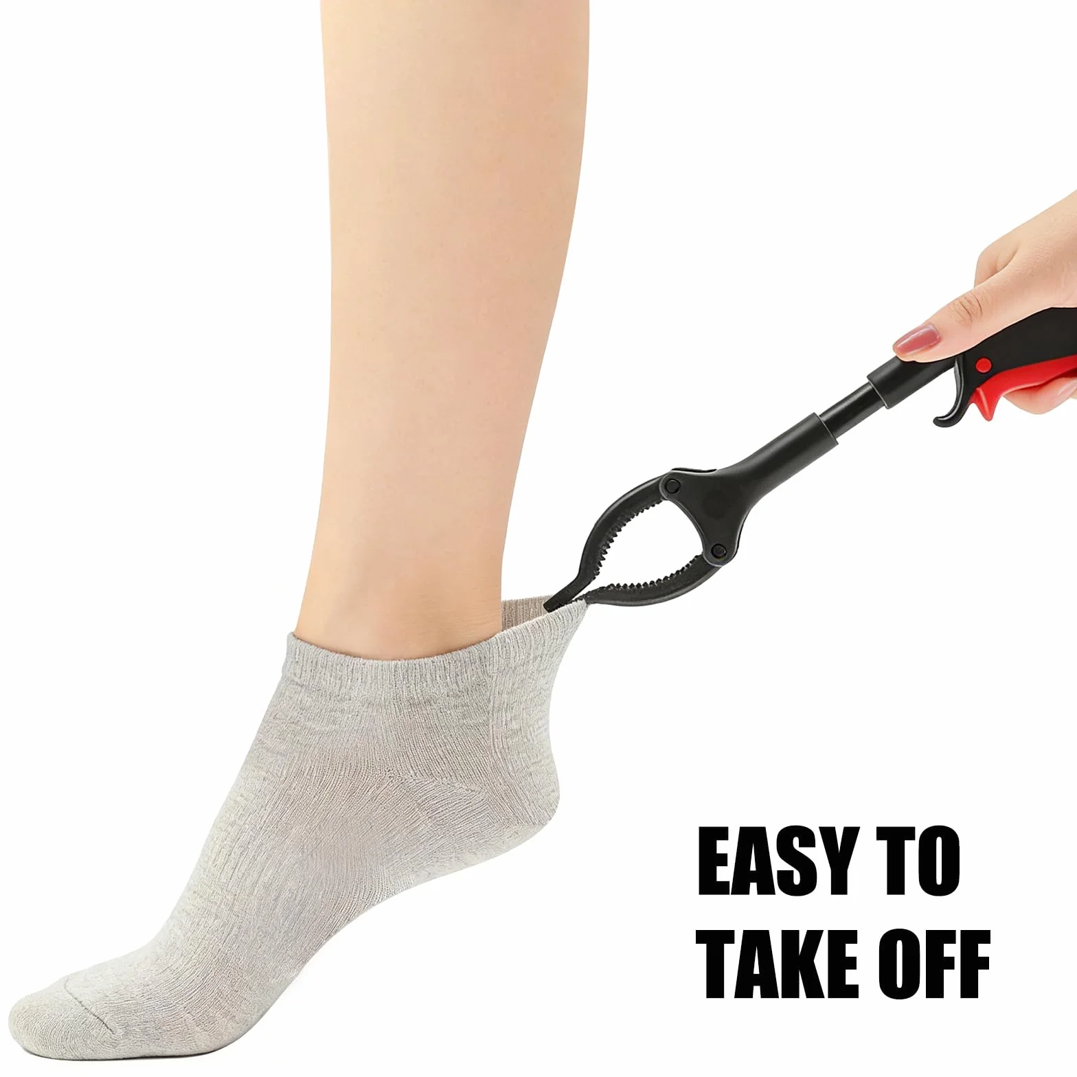 Asystent do zakładania skarpet, ergonomiczny pomocnik Sock Aid, ułatwia założenie skarpet bez schylania, idealny dla seniorów, osób niepełnosprawnych i w ciąży