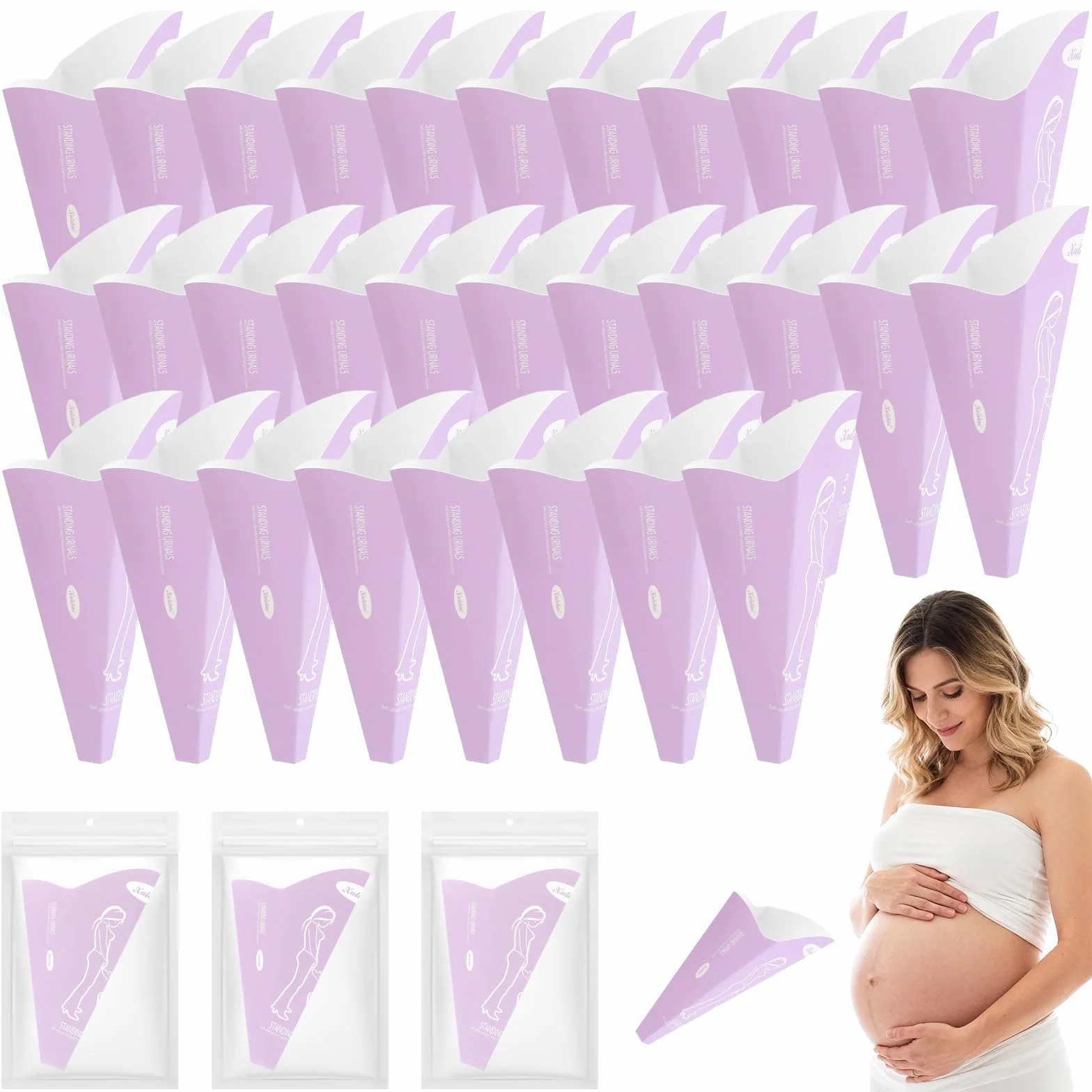 30 sztuk pisuaru dla kobiet, pomoc w odsikaniu moczu dla kobiet w podróży, lejek do pipi, na kemping, wędrówki, aktywności na świeżym powietrzu, niedogodności