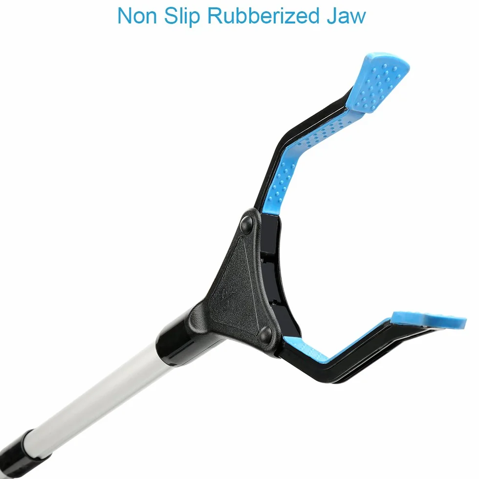 Narzędzie Reacher Grabber, 81 cm składany uchwyt dla osób starszych, lekki bardzo długi poręczny chwytak do kosza, narzędzie wspomagające dotarcie do śmieci, gwoździ, wytrychacz śmieci, przedłużenie ramienia (niebieski)