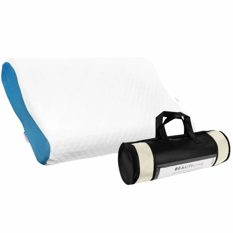 Ortopedyczna poduszka przeciw chrapaniu 60 x 40 x 12 cm – ergonomiczna poduszka pod kark z pianki z pamięcią kształtu zapobiega chrapaniu – poduszka dla osób śpiących na boku i plecach, zdejmowana