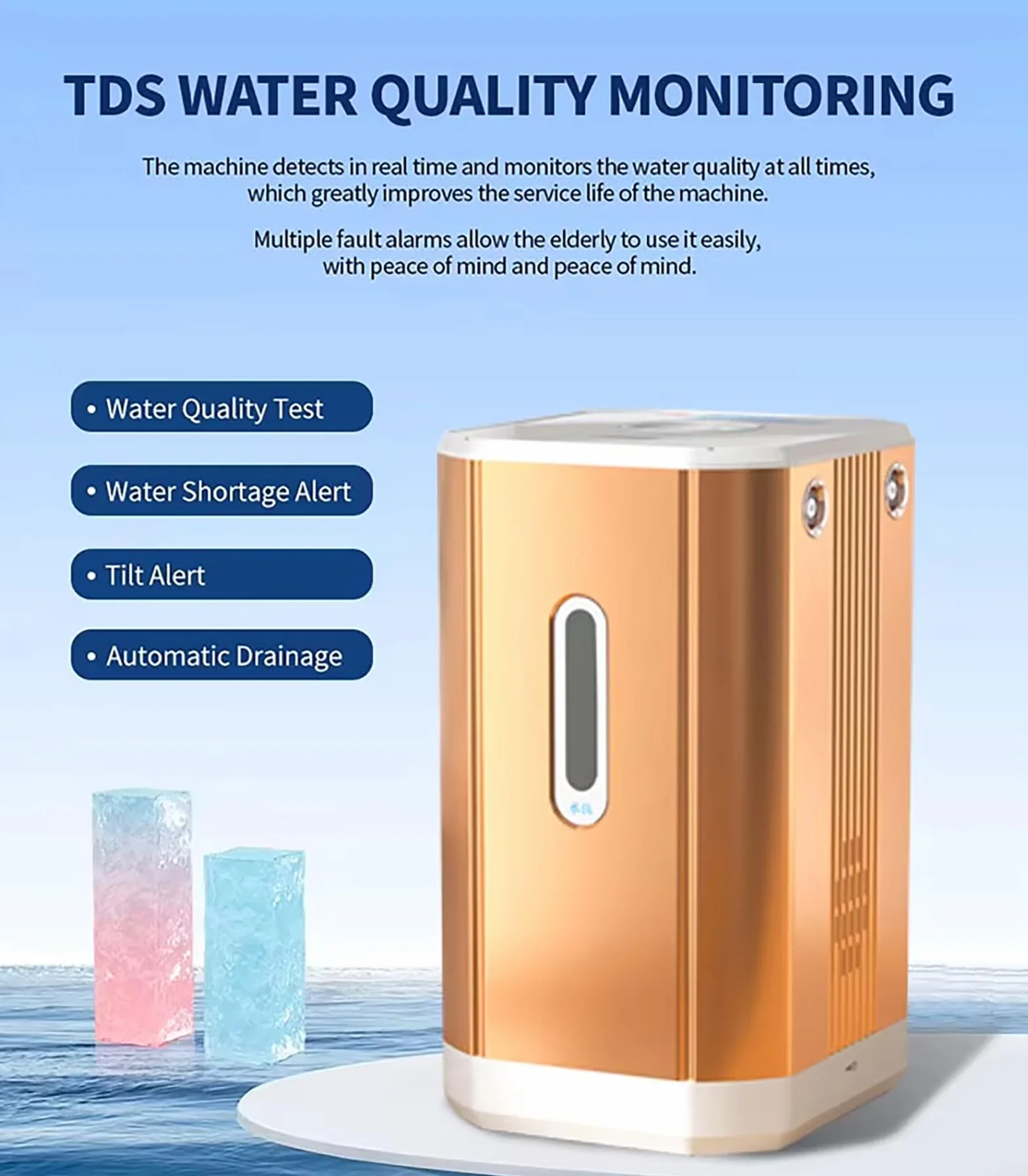 Inhalator Wodorowy 225/450 Ml/Min, Jonizator Wody H2 99,99%, Dwuportowy Niebieski