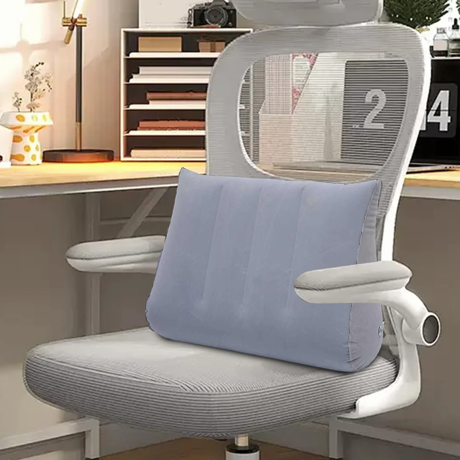 Générique Nadmuchiwany klin do łóżka, poduszka podtrzymująca w podróży, ergonomiczny design, miękki wygodny materiał, zawór szybkiego nadmuchiwania, idealny do czytania i komfortu ciąży