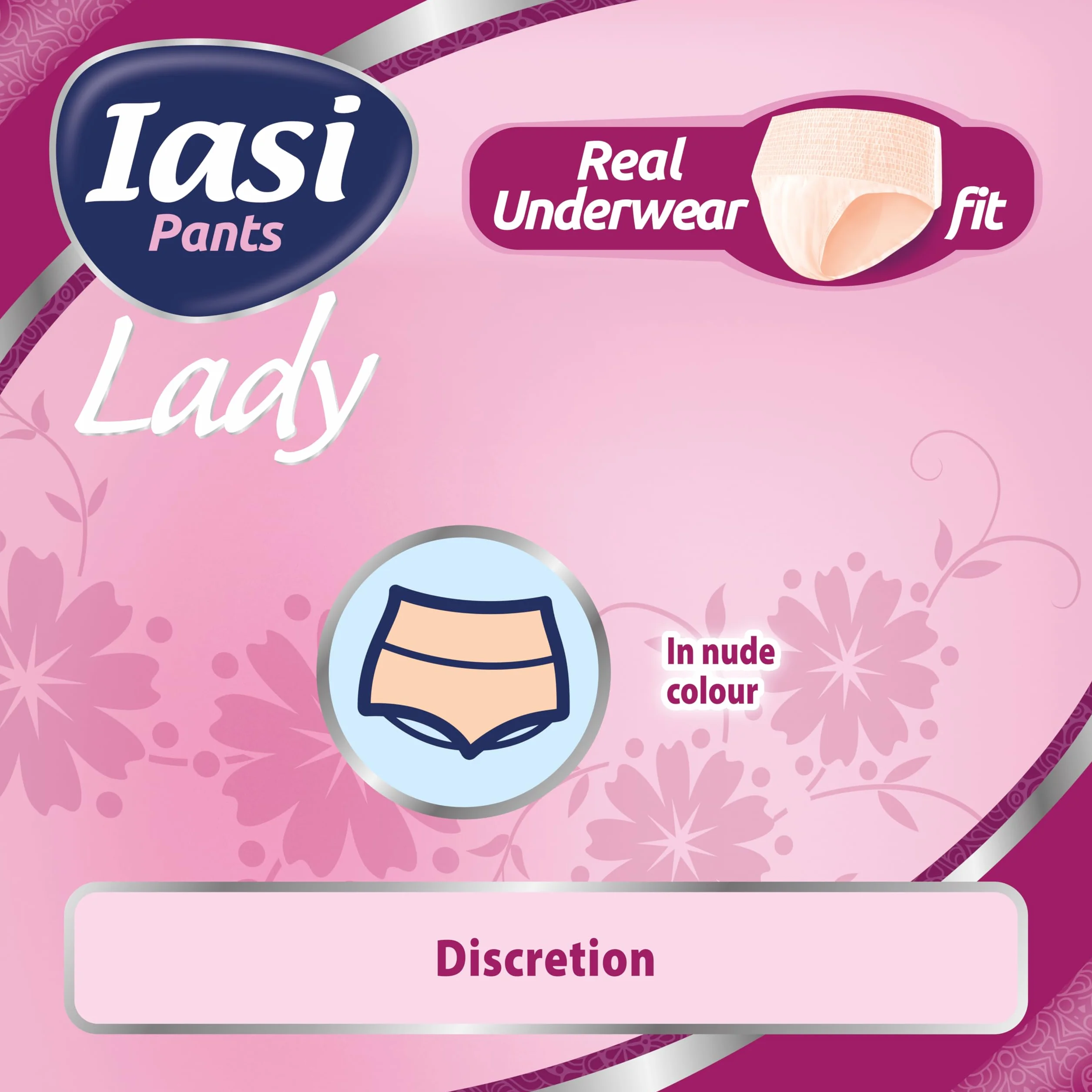 IASI LADY Pants, kompresy dla kobiet z nietrzymaniem moczu, majtki na obfite utrata moczu, wchłanianie plus rozmiar M, 12 sztuk