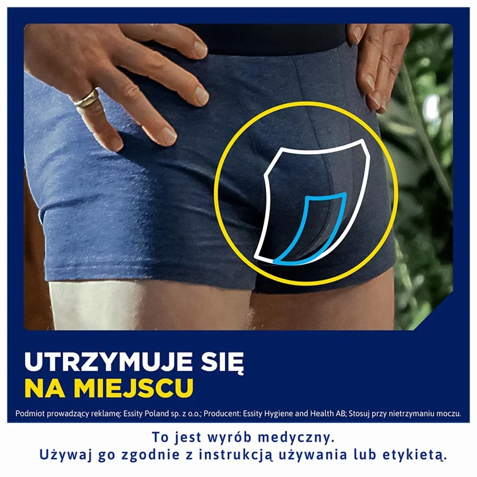 Wkładki męskie TENA Men Active Fit Level 1 na lekkie nietrzymanie moczu - urologiczne, higieniczne podpaski na nietrzymanie moczu dla dorosłych (1 opakowanie 24 sztuk)