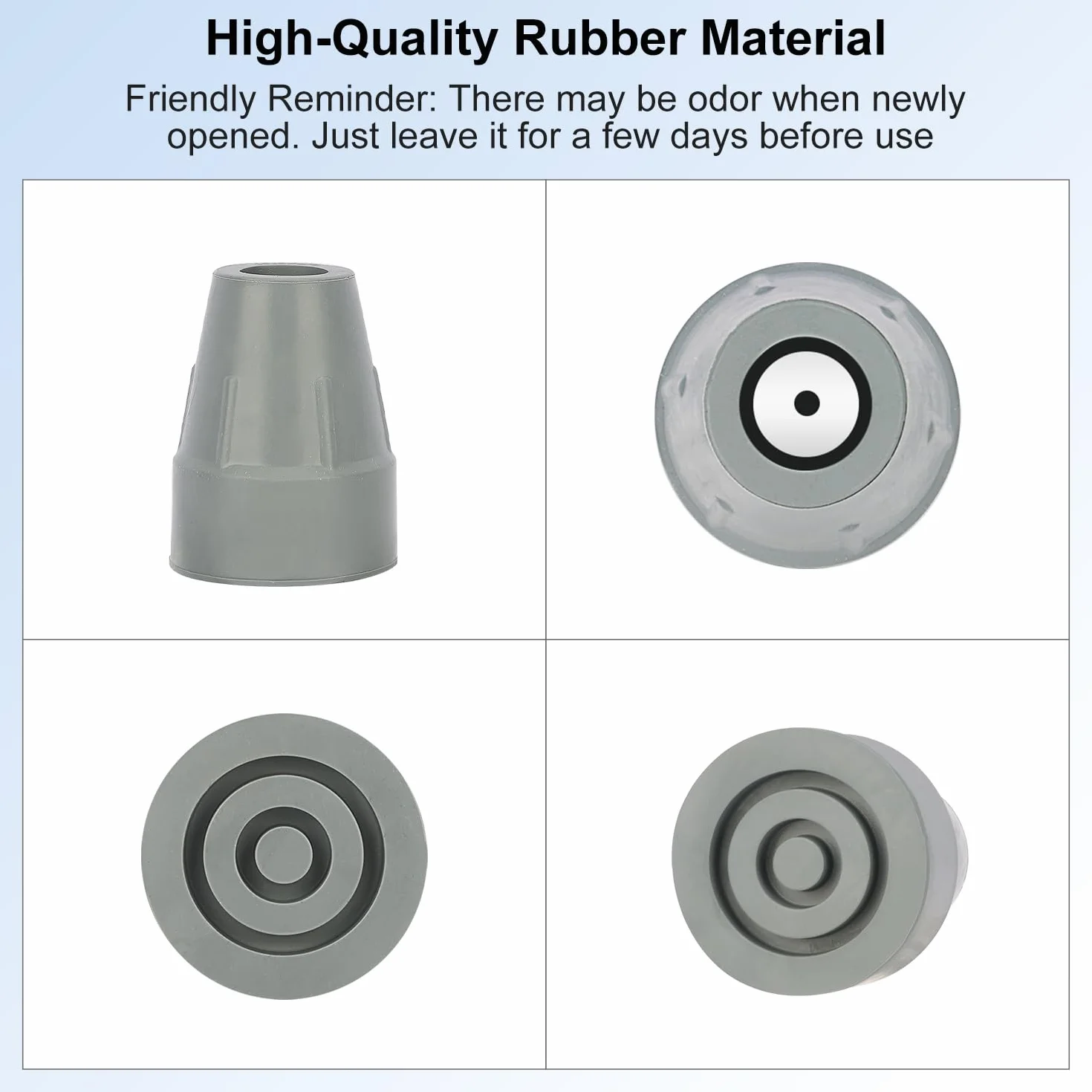 supregear 2-Pack Gumowe Końcówki do Laski, Końcówki do Kuli o Średnicy 19 mm Wytrzymałe z Dodatkowo Szeroką Antypoślizgową Bazą Końcówki Zamienników do Laski Spacerowej Akcesoria do Chodzenia, Szary