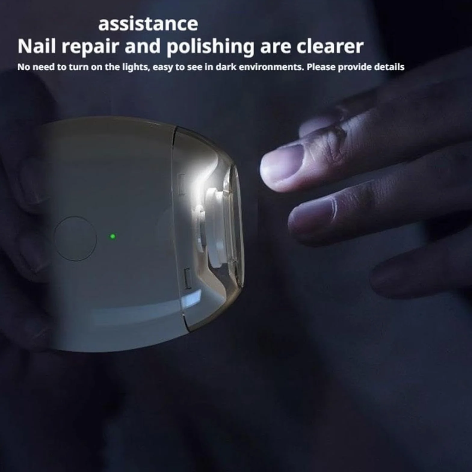 Elektryczny obcinacz do paznokci, 3 pr?dko?ci, ?dzia do manicure z pilnikiem, elektryczny trymer do paznokci ze ?wiat?em, do salonów domowych, podró?y, codziennej konserwacji, higieny osobistej