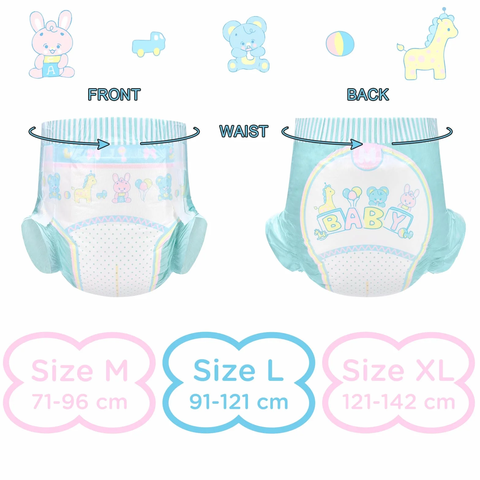 LittleForBig pieluchy dla dorosłych z nadrukiem 5500-5800 ml regulowane zapięcie na rzep 10 sztuk