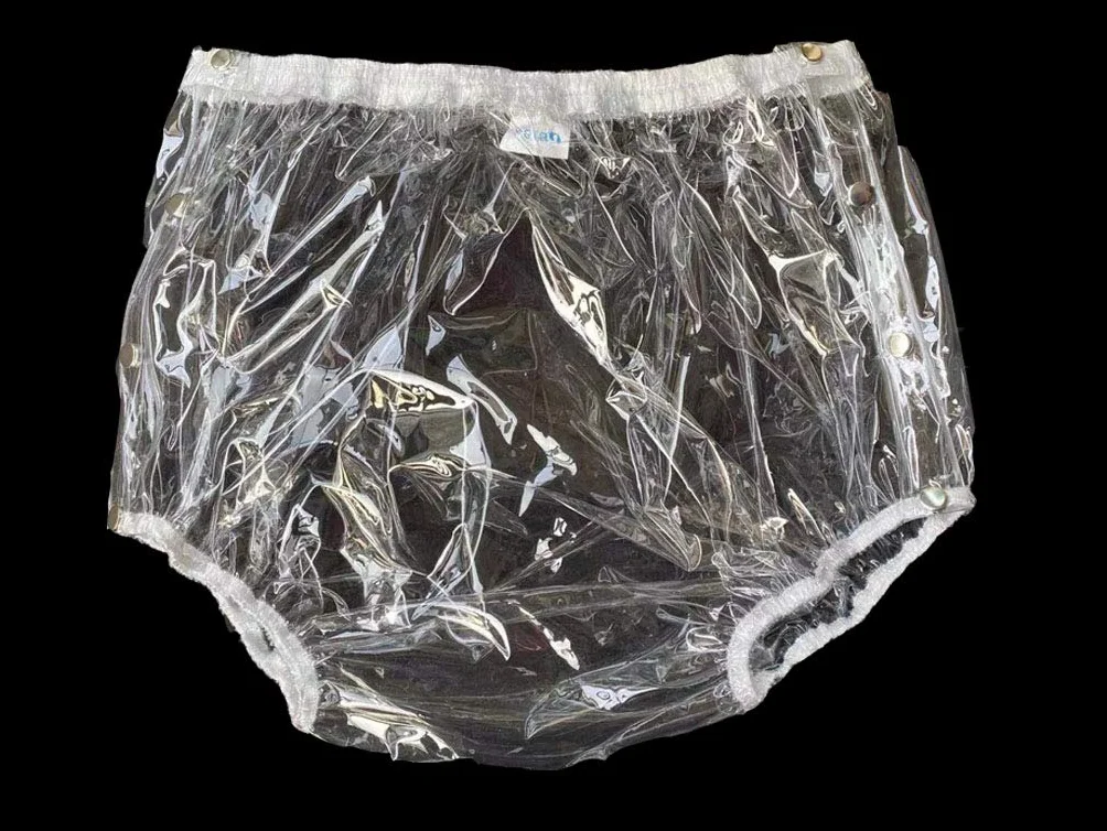 Haian Plastikowe spodnie zatrzaskowe dla dorosłych na nietrzymanie moczu (XL, szkło przezroczyste)