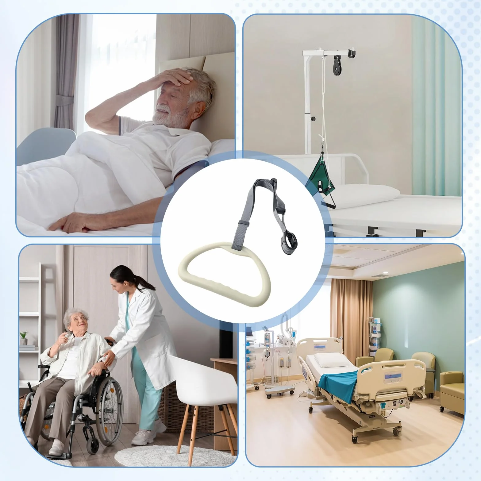 Ergonomiczny uchwyt do łóżka dla seniorów z antypoślizgową powierzchnią, stabilna pomoc przy wstawaniu