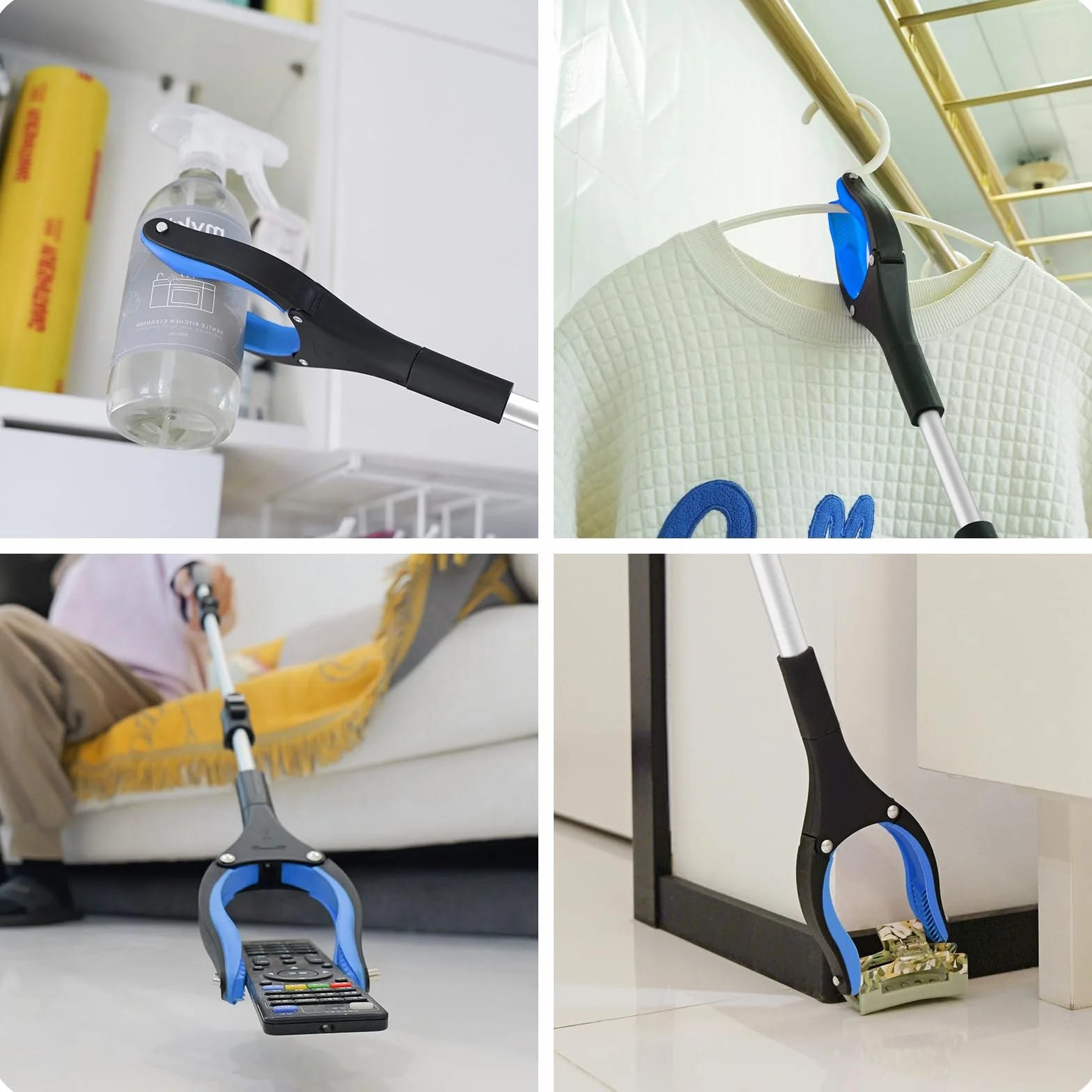 Szczypce chwytakowe 91 cm dla seniorów – składane szczypce chwytające z mocnym uchwytem i głowicą obrotową 360°, ergonomiczny uchwyt dla seniorów, wytrzymałe szczypce do śmieci do codziennych zadań