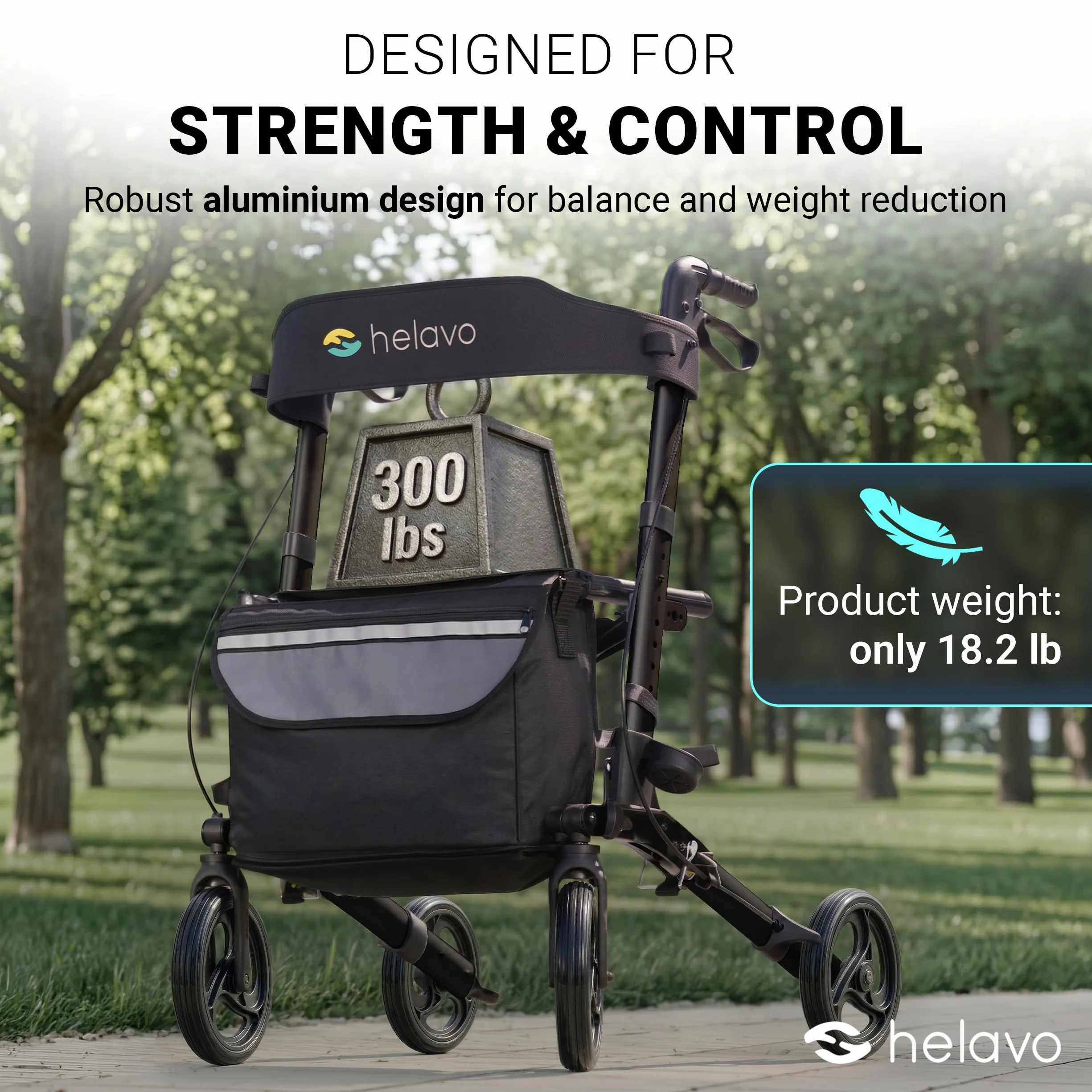 Helavo składany rollator premium - Lekkie aluminium