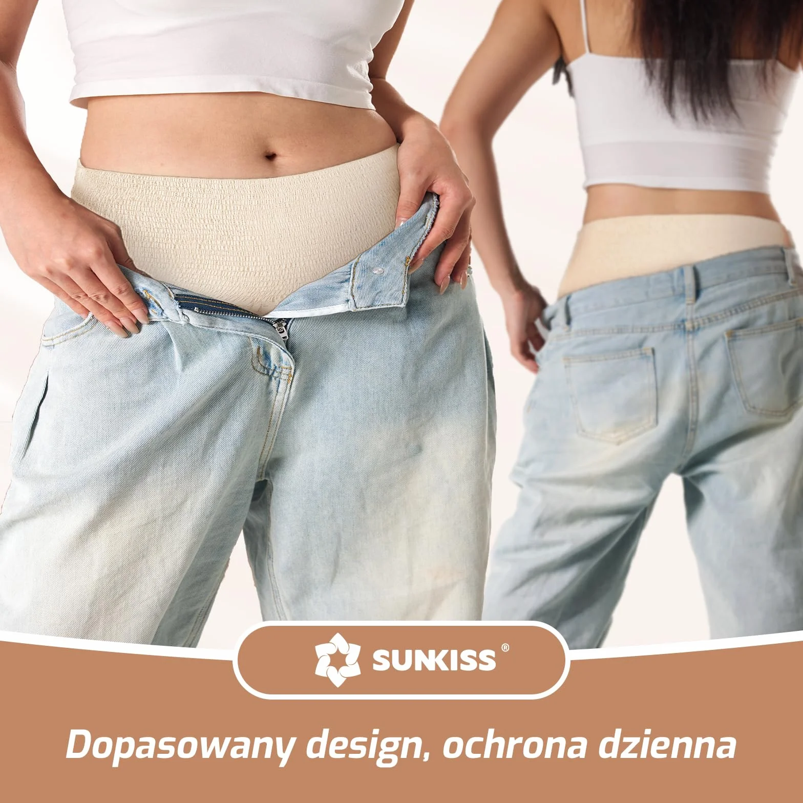 SUNKISS Pieluchy dla dorosłych i kobiet, jednorazowe pieluchy po porodzie dla dorosłych, spodnie dla kobiet o maksymalnej chłonności, beżowe, rozmiar L, 32 szt.