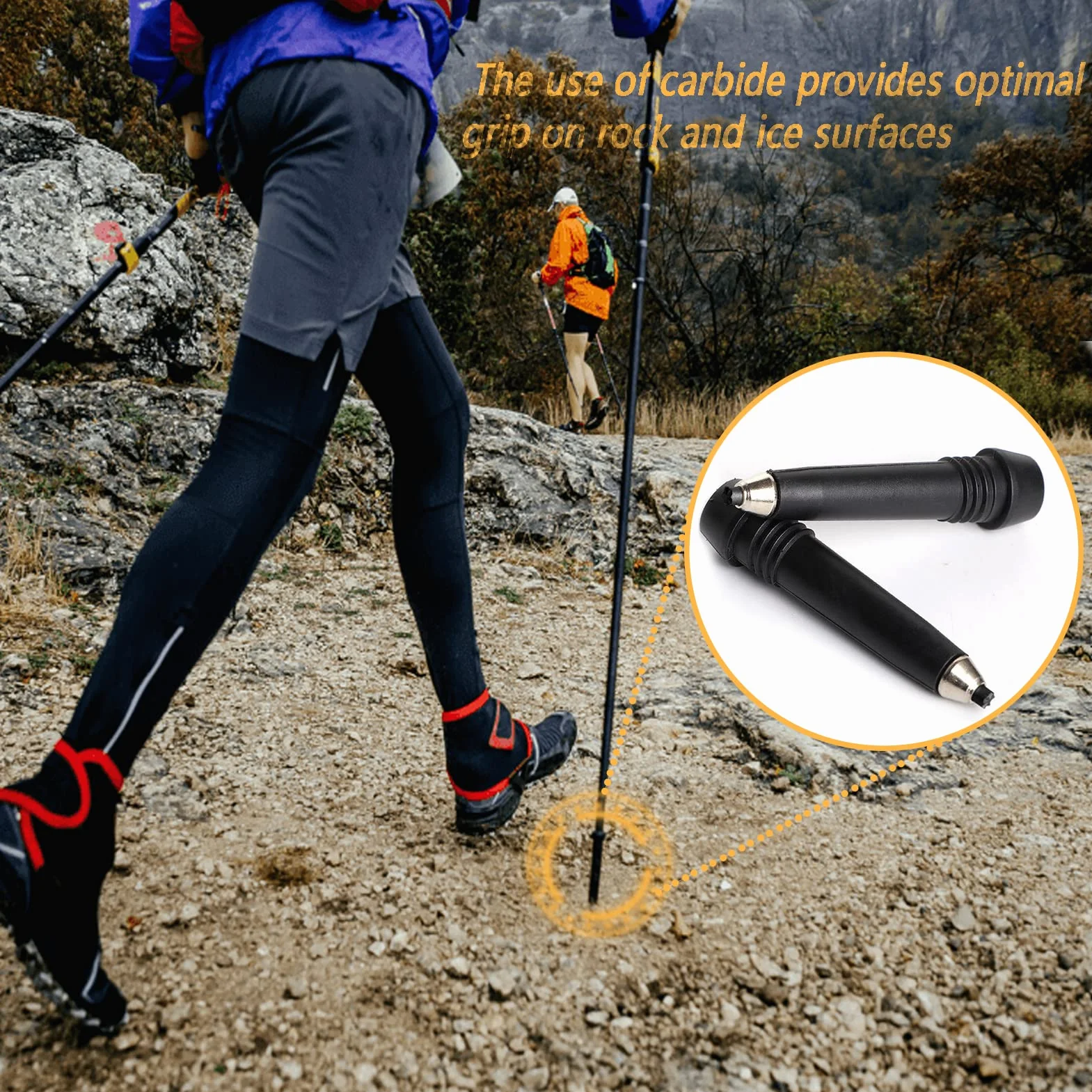 Kije do chodzenia, gumowe końcówki Alpenstock, zapasowe nóżki ze stali węglowej, wolframu, kijki trekkingowe, końcówki do wszystkich kijków