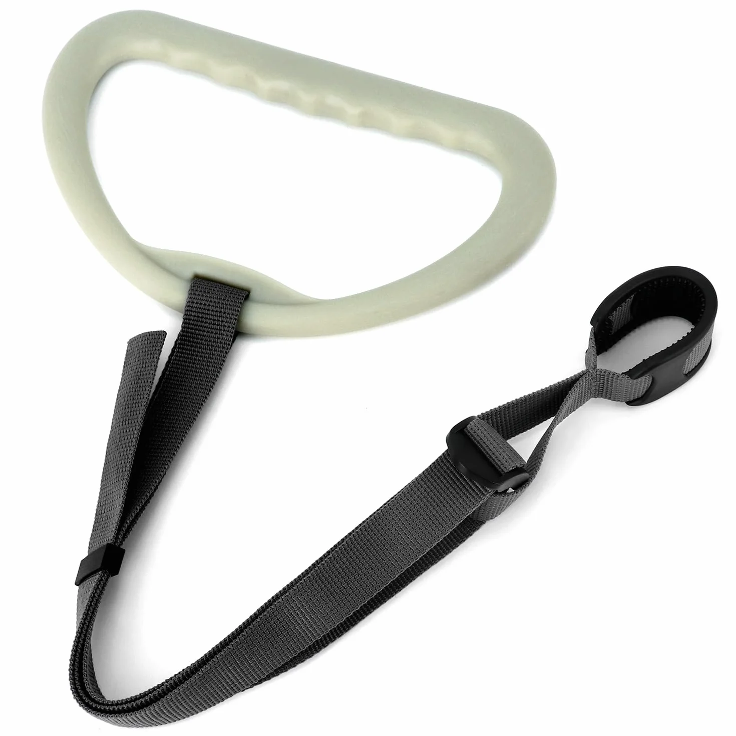 QWORK® Stojak na łóżko z bardzo dużym uchwytem 30 cm, antypoślizgowy i ergonomiczny uchwyt z regulowanym paskiem
