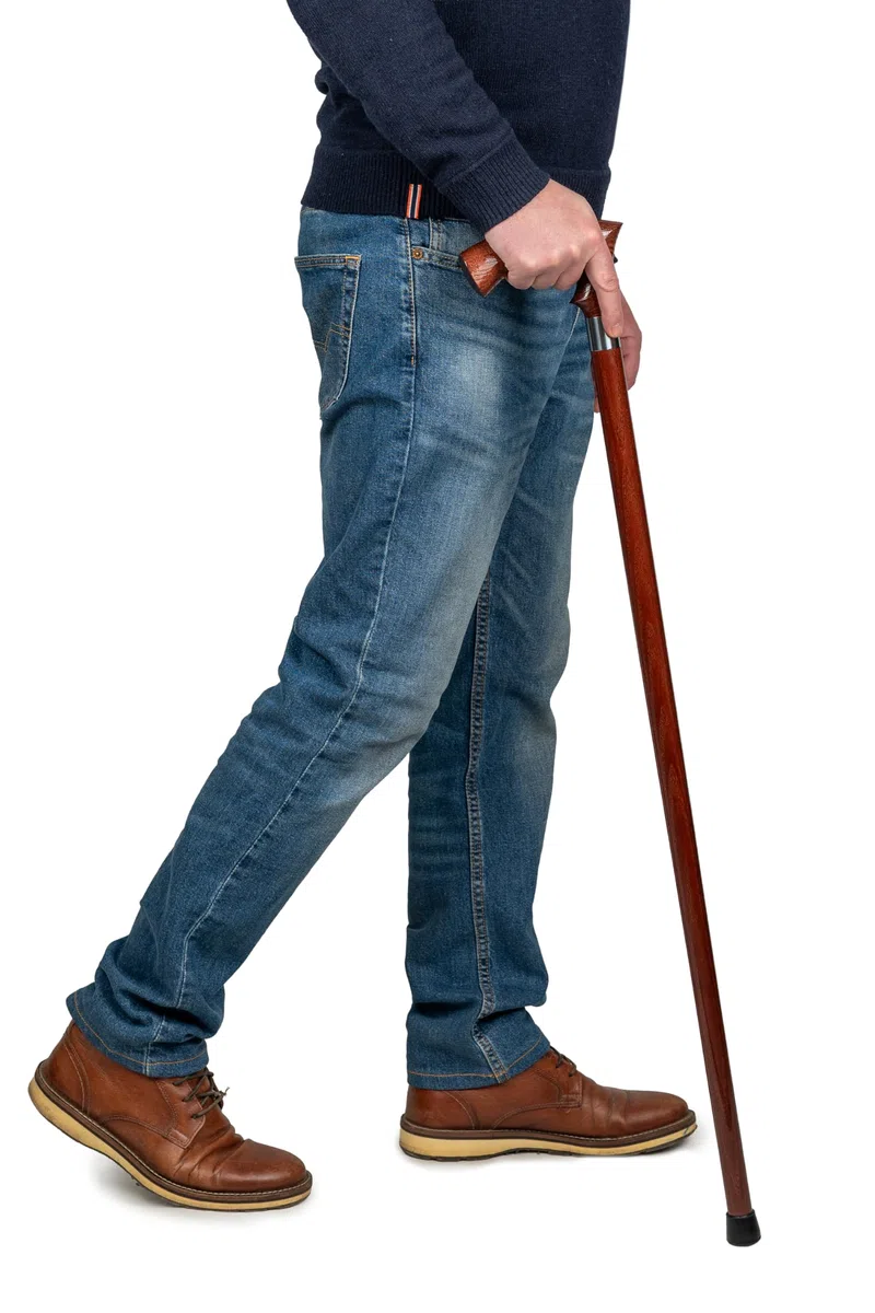 Dr. Watson Classic Duke Walking Stick – Handcrafted Ash Wood Cane with Polished Stainless Steel Collar