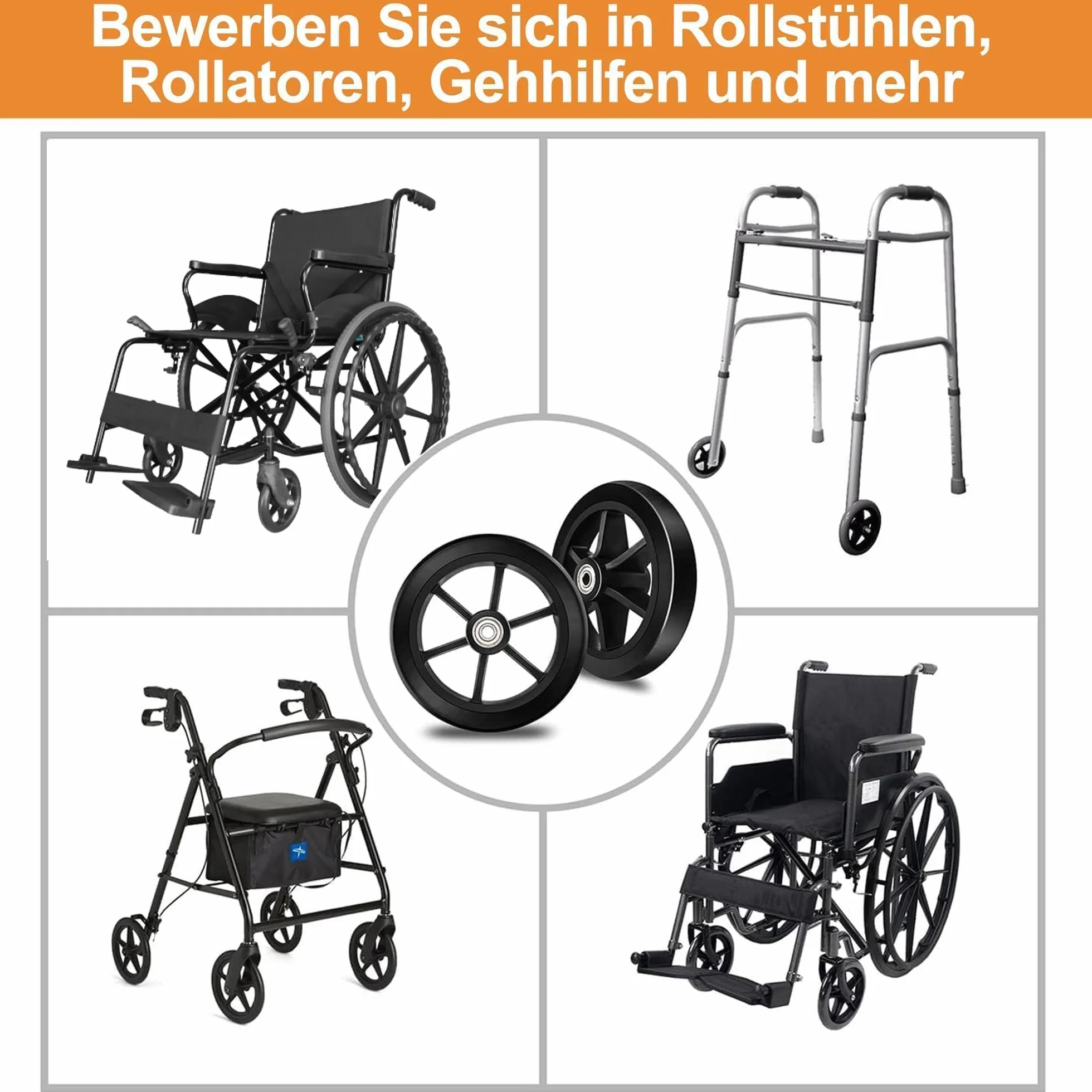 Koła zapasowe 150 mm gumowe PU odporne na zużycie 2 sztuki