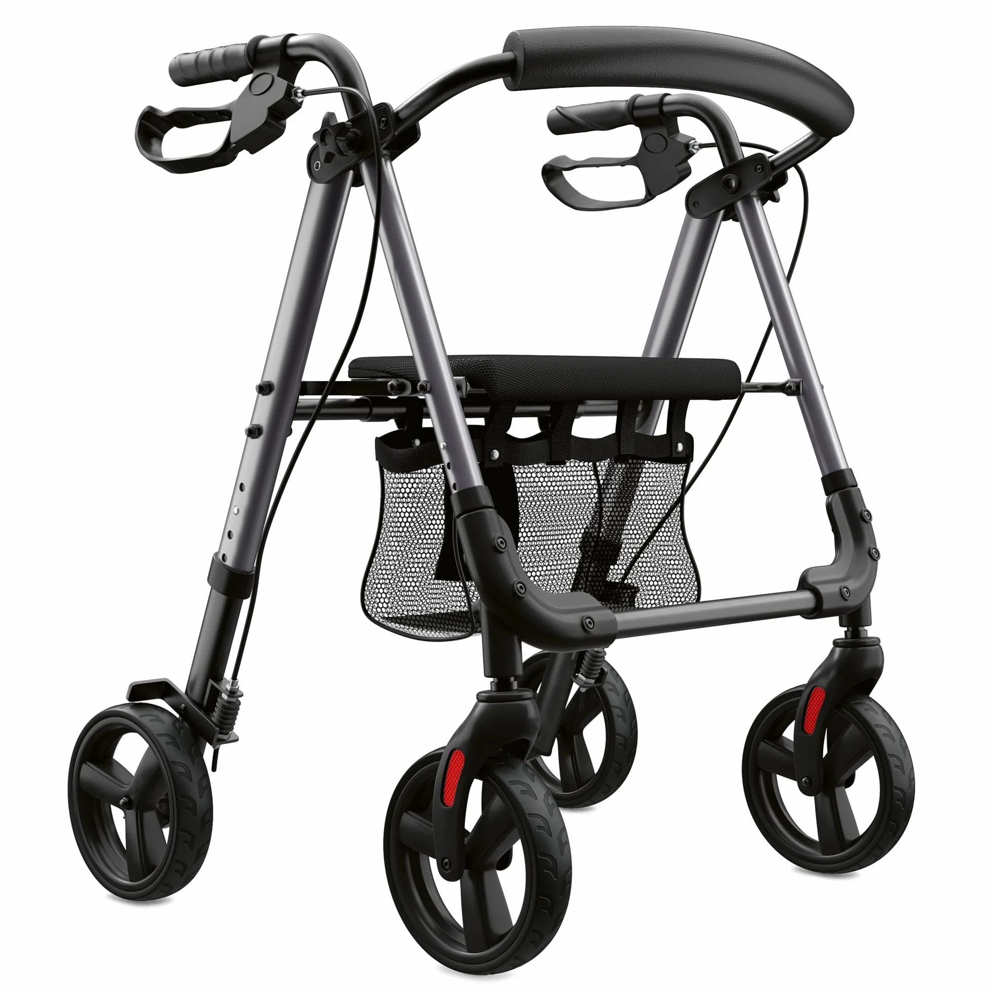 Rollator lekki regulowany 6,2 kg składany siedzisko z oparciem 4-stopniowa regulacja wysokości do 136 kg
