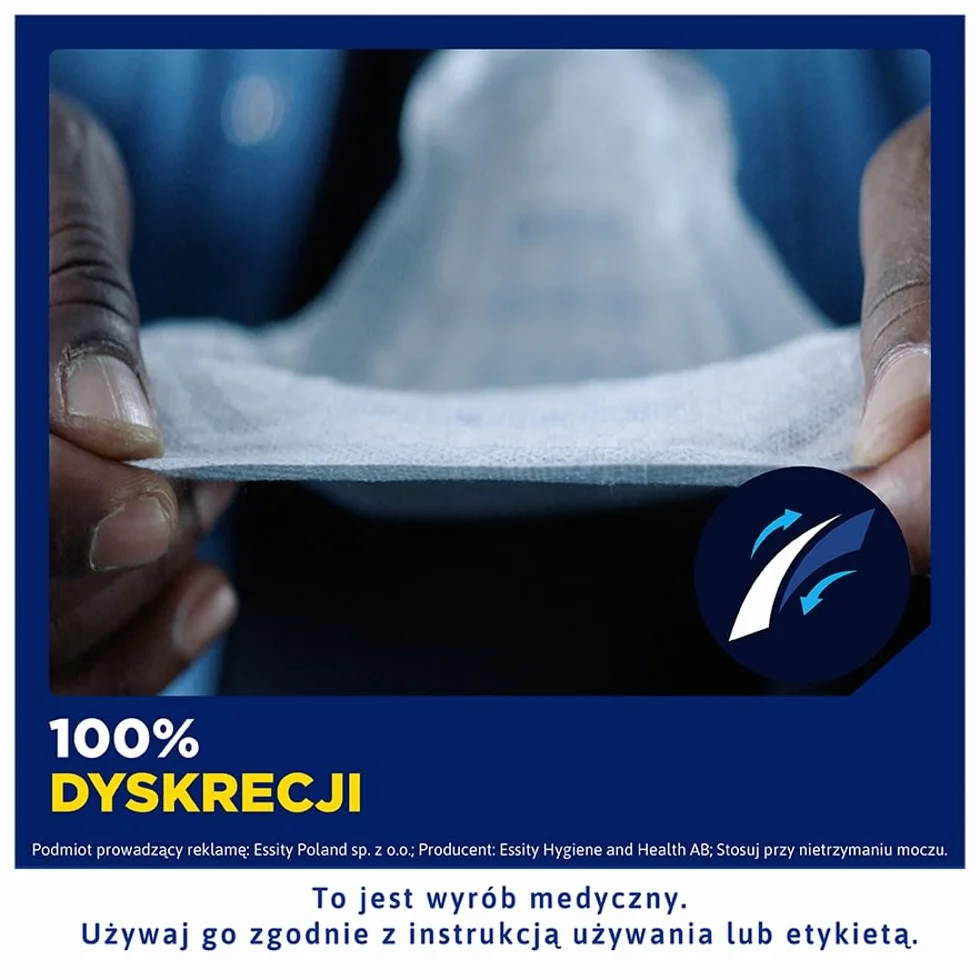 Wkładki męskie TENA Men Active Fit Level 1 na lekkie nietrzymanie moczu - urologiczne, higieniczne podpaski na nietrzymanie moczu dla dorosłych (1 opakowanie 24 sztuk)