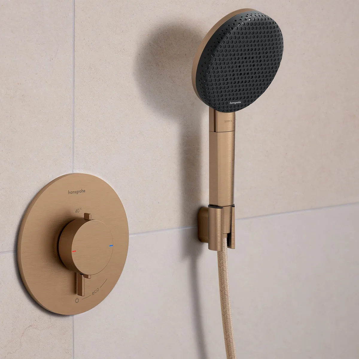 hansgrohe Porter Fine uchwyt na słuchawkę prysznicową, szczotkowany brąz