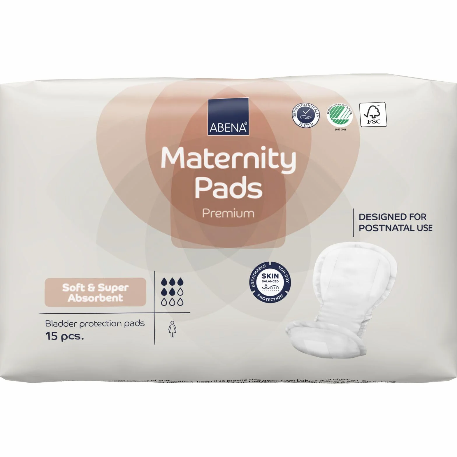ABENA Poporodowe wkładki anatomiczne Premium, 15szt.
