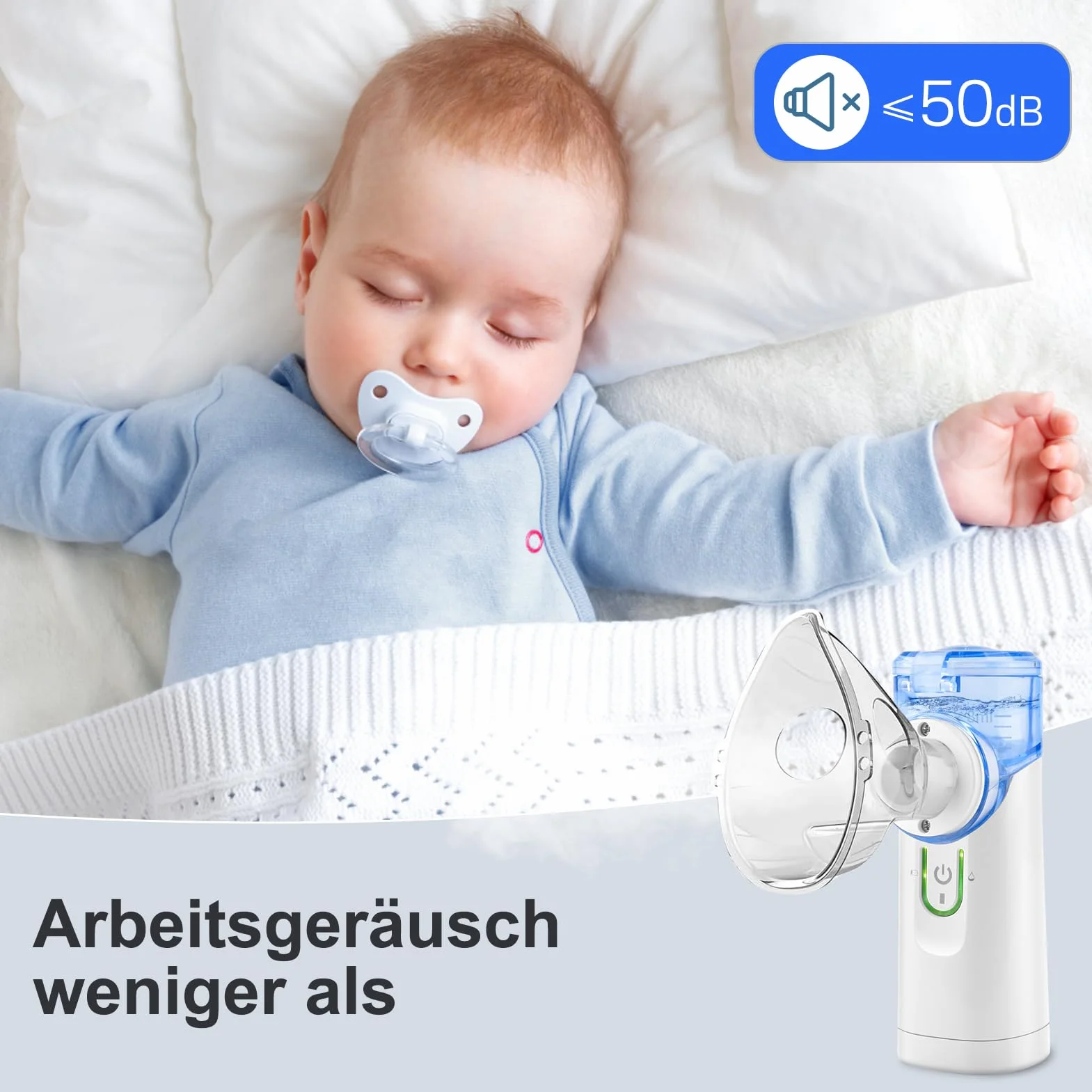 Inhalator, przenośny zestaw nebulizatora do inhalacji, cichy inhalator z ustnikiem, nebulizator do inhalacji dla dzieci i dorosłych, inhalator z ustnikiem, akumulator USB
