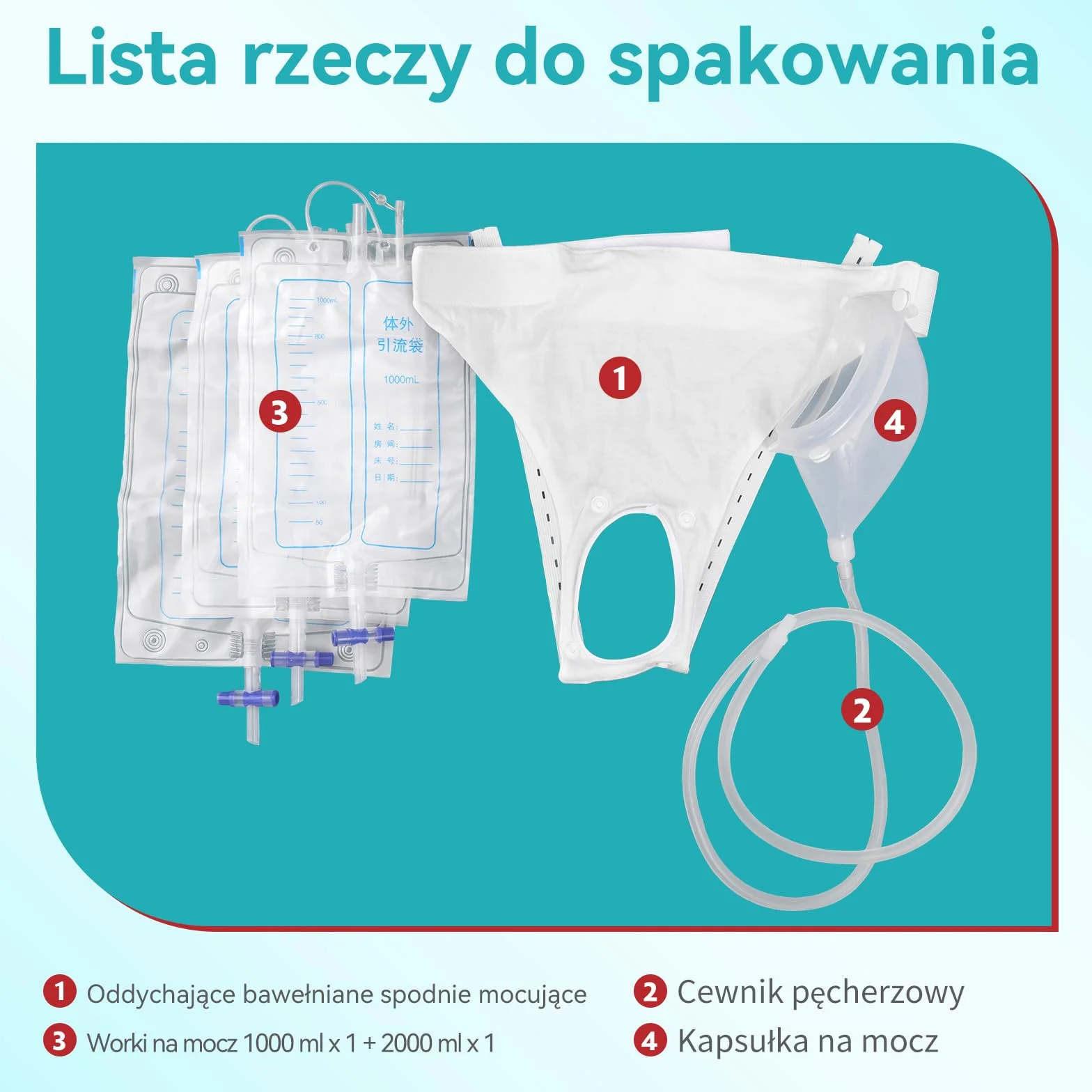 ENLUNTRA Męska torba na mocz wielokrotnego użytku, zbieracz moczu, dla osób starszych, pisuar z workami na mocz, miękki zestaw worków do pisuaru, zbieracze siusiu（Biały）