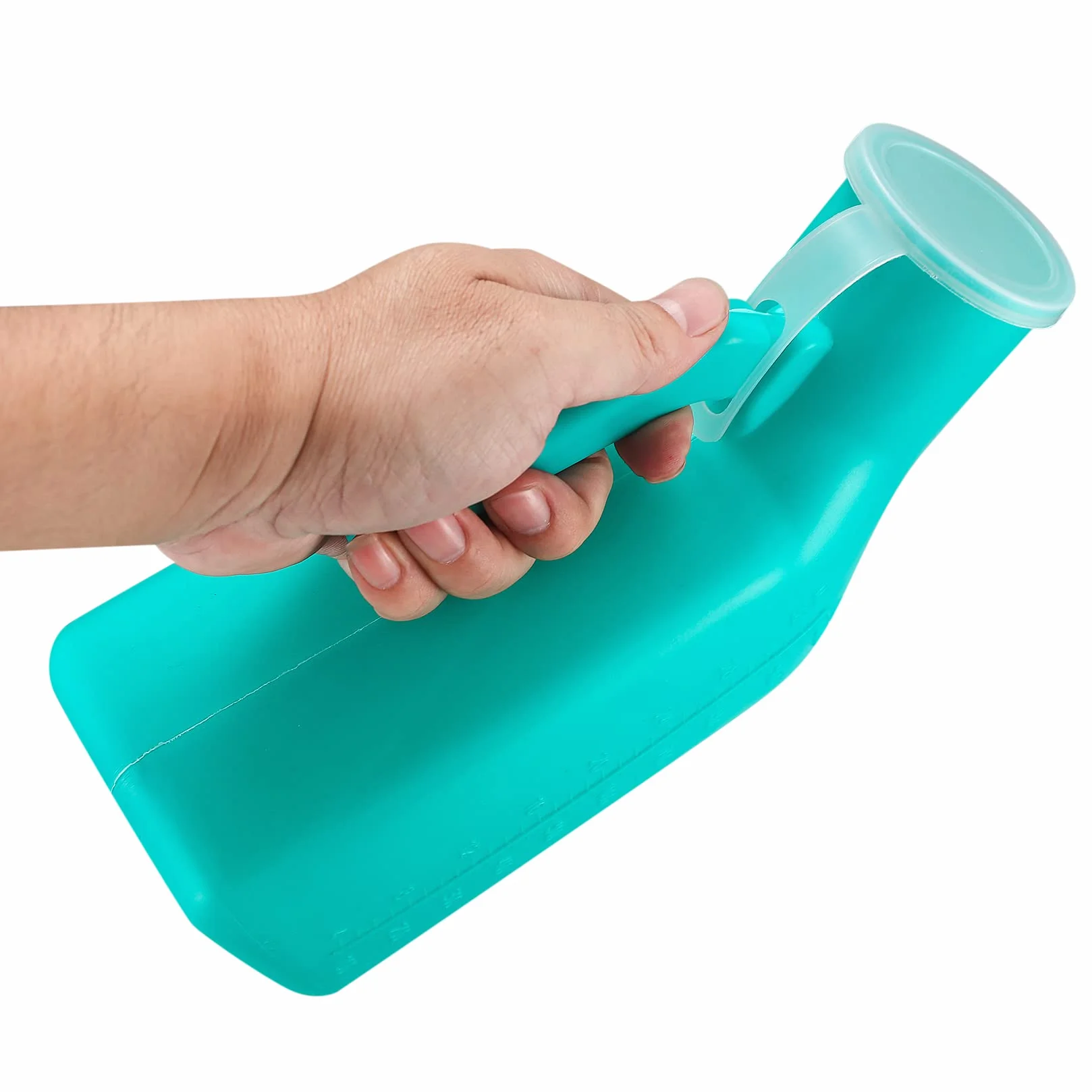 2 szt. 1000 ml butelki na mocz dla mężczyzn, przenośna butelka na mocz, dla mężczyzn, butelka na mocz z zakręcaną pokrywką, na podróż, w sytuacjach awaryjnych, do łóżka, na kemping, z 1 szczotką do