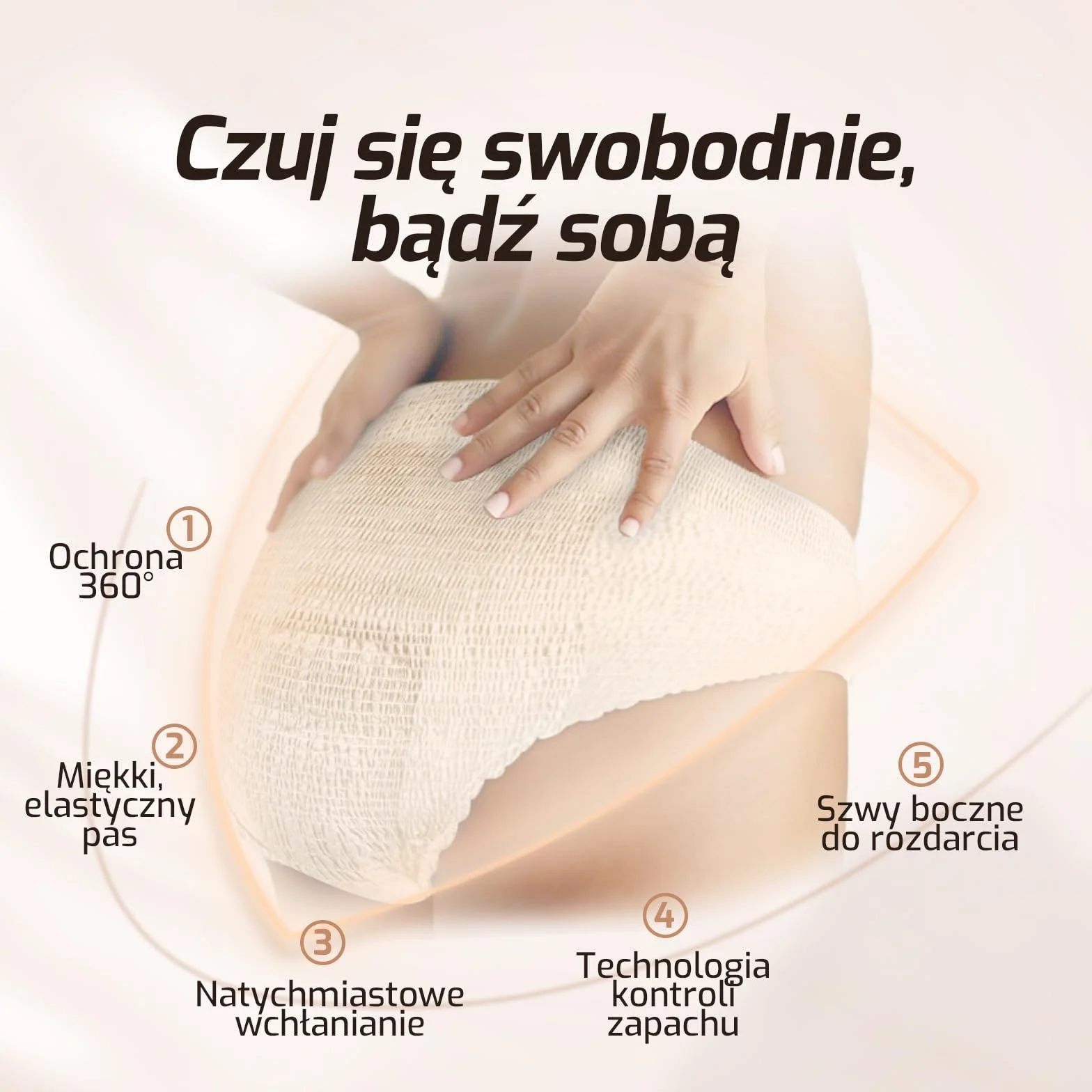 SUNKISS Pieluchy dla dorosłych i kobiet, jednorazowe pieluchy po porodzie dla dorosłych, spodnie dla kobiet o maksymalnej chłonności, beżowe, rozmiar L, 32 szt.