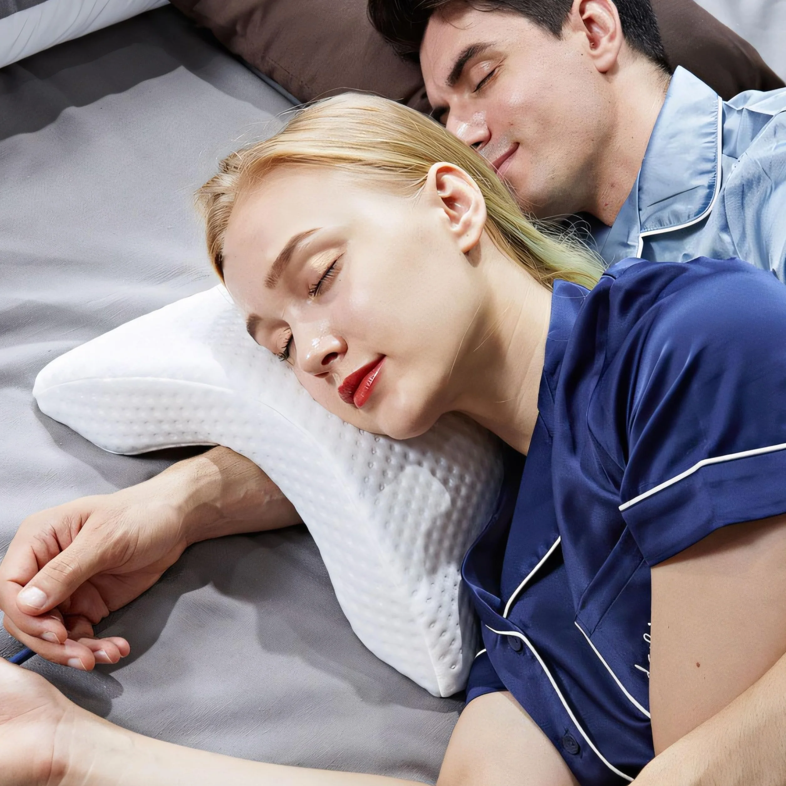 Retoo Poduszka z pianki z pamięcią kształtu, poduszka do spania na boku, pianka, ergonomiczna poduszka pod kark, zdrowa, pielęgnacja, poduszka piankowa, poduszka podróżna, nie odrętwiała
