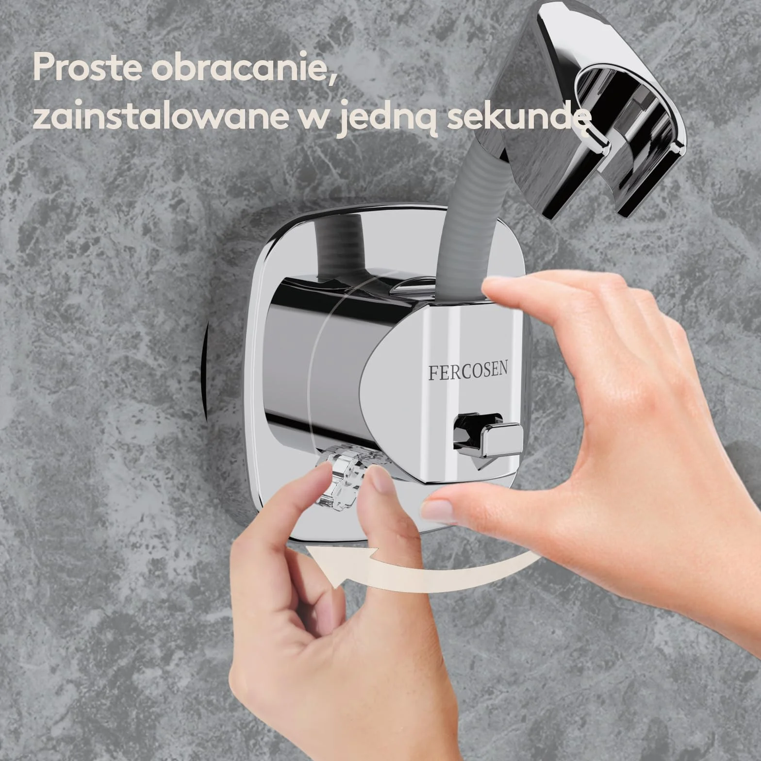 360° Obrotowy Uchwyt Prysznicowy Z Przyssawką | Nośność 10 kg, Szybki Montaż W Kilka Sekund | Antypoślizgowa Konstrukcja Odporna Na Rdzę