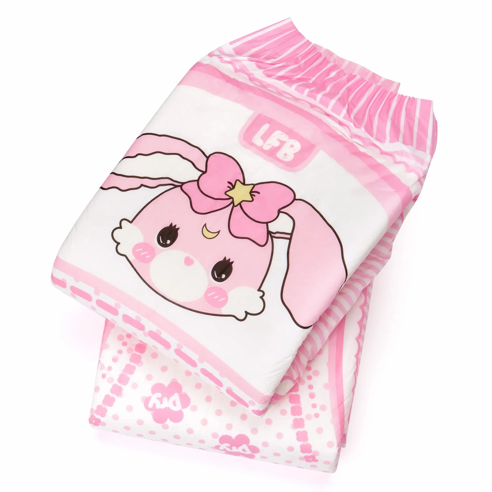 LittleForBig 5500-5800 ml pieluchy z nadrukiem dla dorosłych 2 sztuki - Baby Usagi (M)