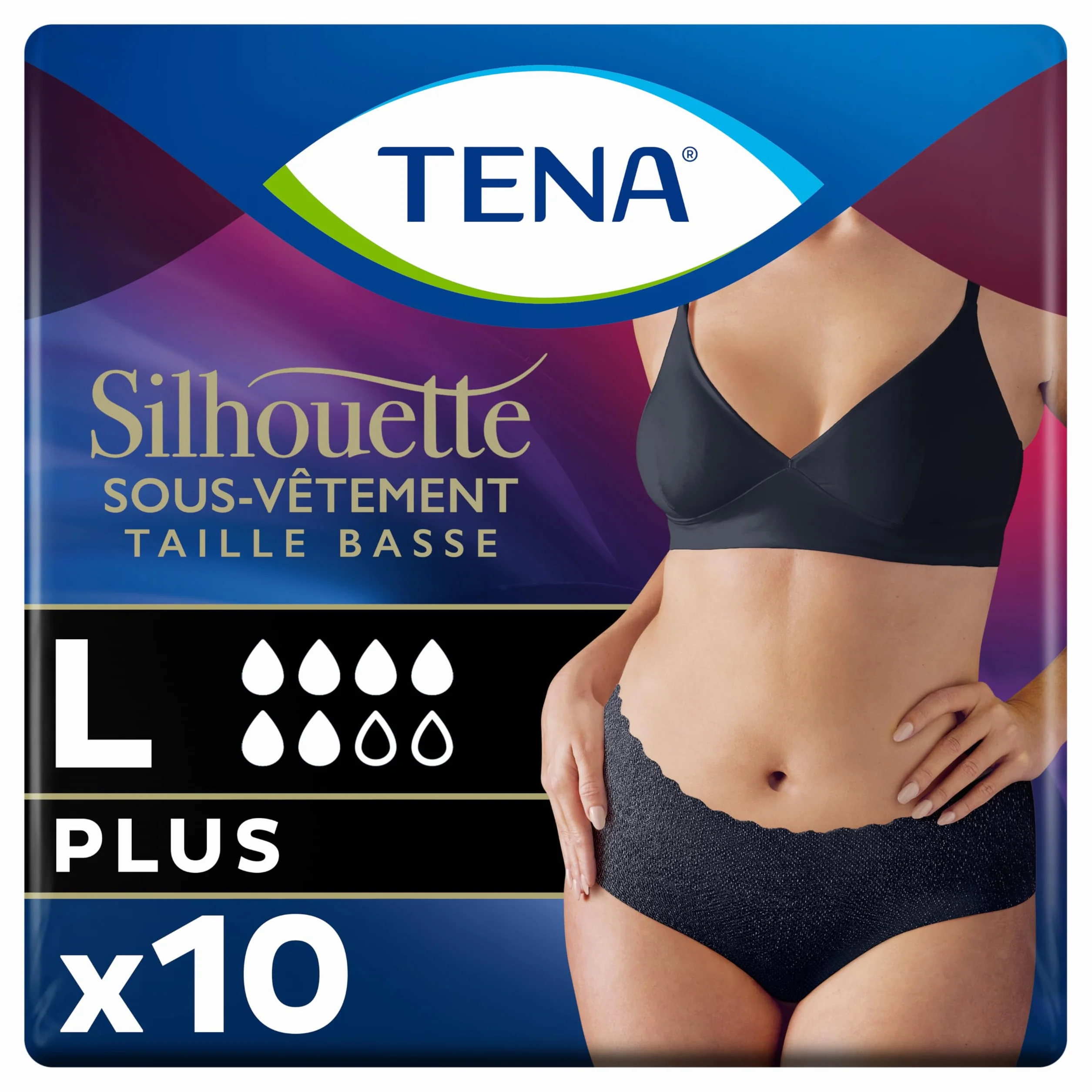 TENA Sylwetka Normal Black L niska talia x10