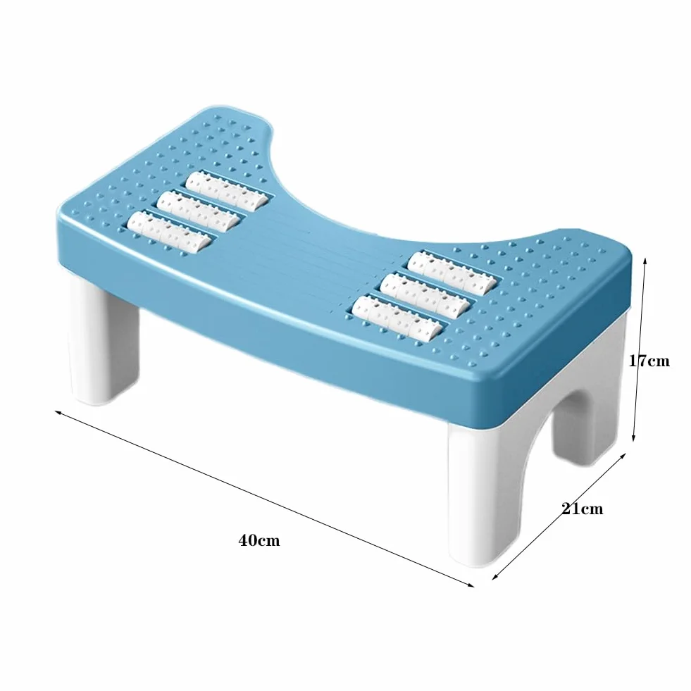 Podnóżek toaletowy Ergonomiczny podnóżek toaletowy dla dorosłych, antypoślizgowy, naukowa wysokość uspokajająca jelita, zapobiega hemoroidom, zaparciom, wzdęciom itp. (Niebieski)