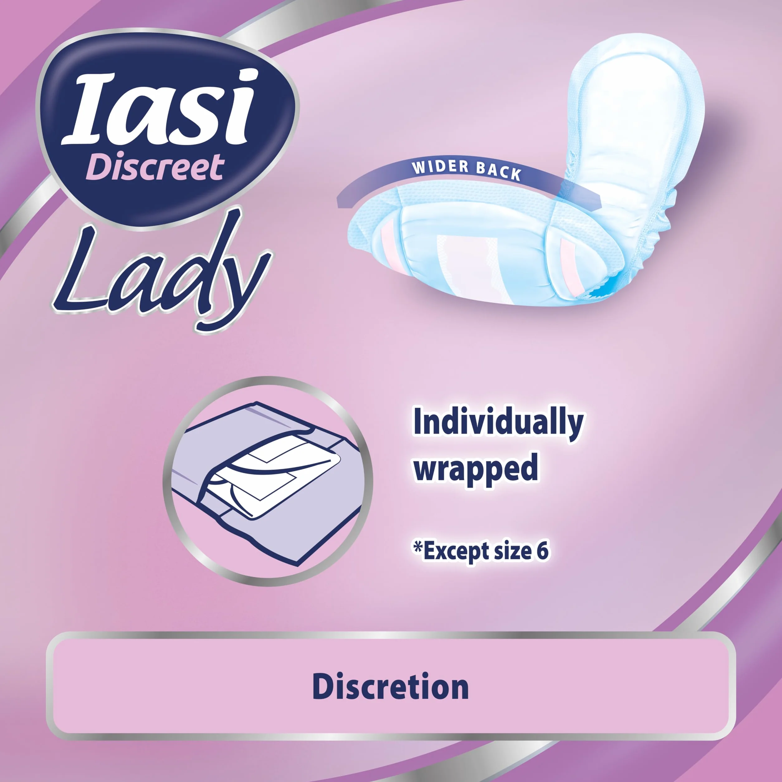 IASI Dyskretny LADY, Sorbenty do wycieku moczu Kobiece lekkie i umiarkowane, Super rozmiar, 10 jednostek