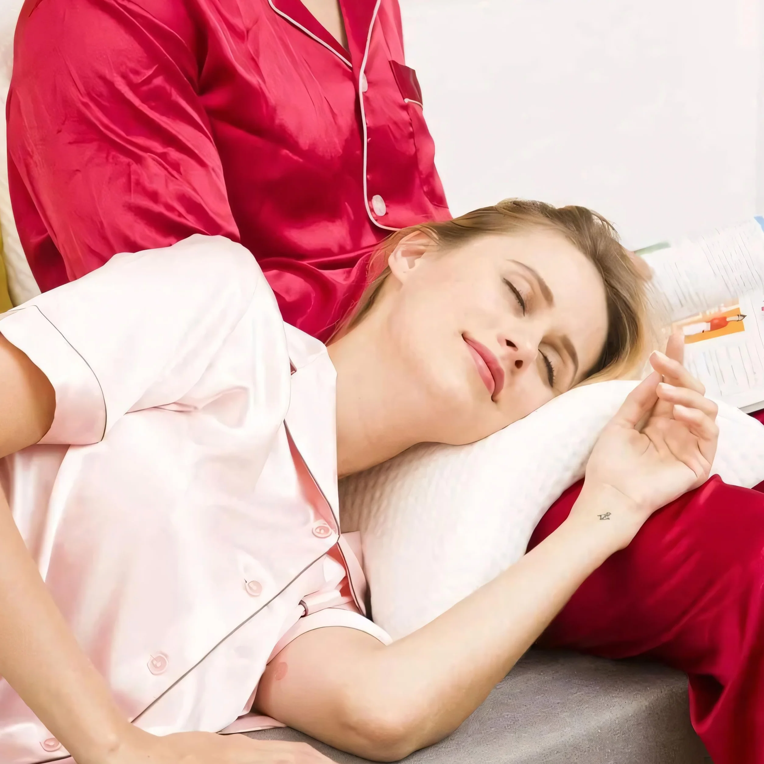 Retoo Poduszka z pianki z pamięcią kształtu, poduszka do spania na boku, pianka, ergonomiczna poduszka pod kark, zdrowa, pielęgnacja, poduszka piankowa, poduszka podróżna, nie odrętwiała