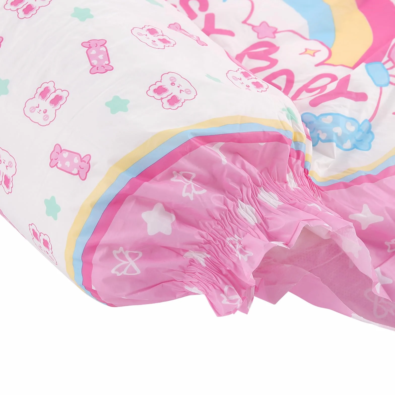 CutiePlusU Pieluchy dla dorosłych 10 sztuk jednorazowe majtki inkontynencyjne z zakładkami maksymalna chłonność na noc Sissy Baby duże 91-112 cm