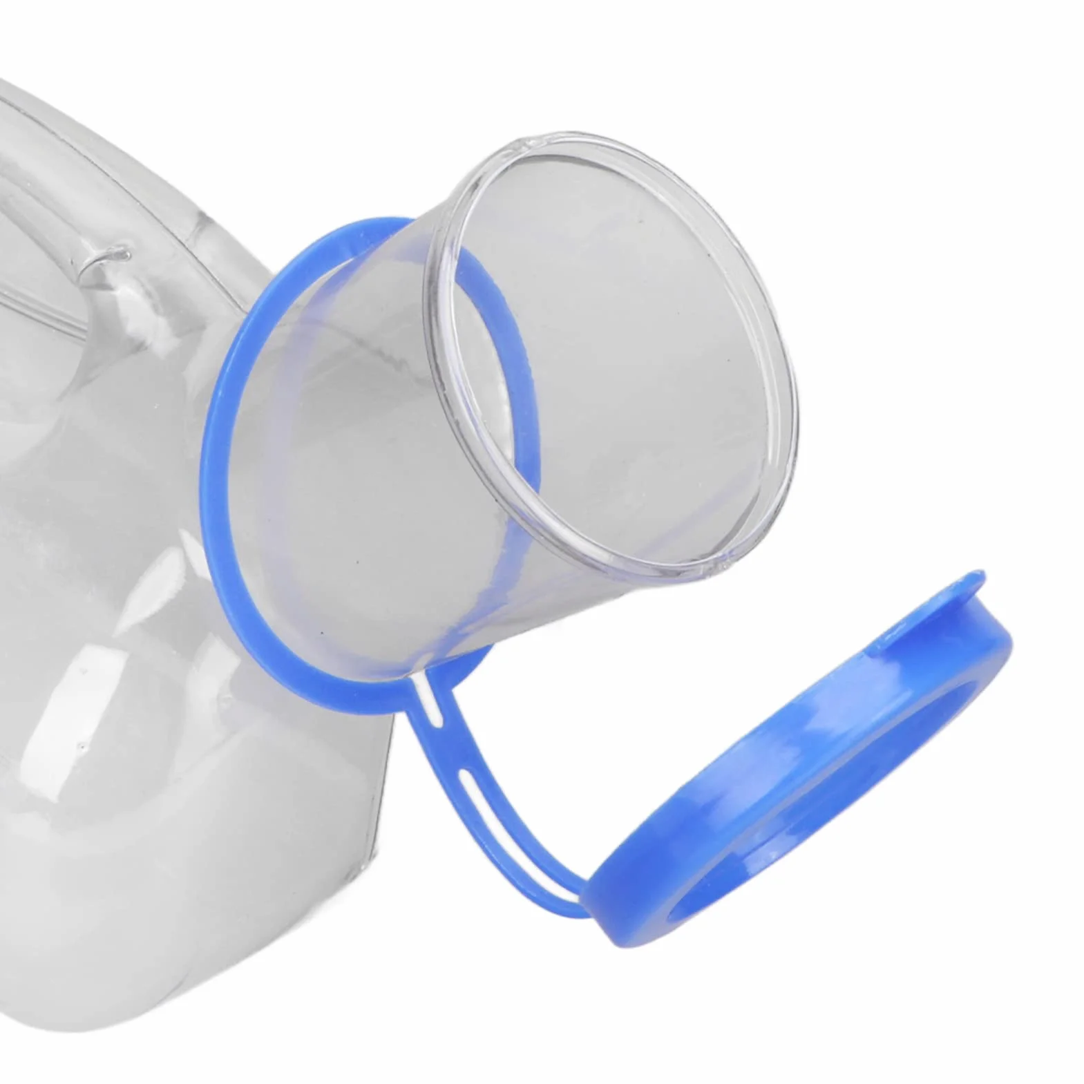 Męska plastikowa butelka na mocz samochód pisuar podróżny, 1000 ml butelka na mocz dla mężczyzn odporna na zalanie z pokrywką przezroczysty plastikowy pojemnik na mocz dla osób starszych, niepełnosprawnych