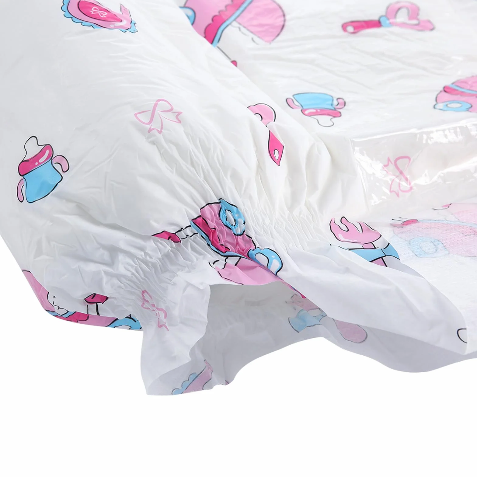 CutiePlusU Pieluchy dla dorosłych, 2 sztuki jednorazowe pieluchy inkontynencyjne z pętelkami, mocna absorpcja na noc - Baby Dream (rozmiar M 71-97 cm)