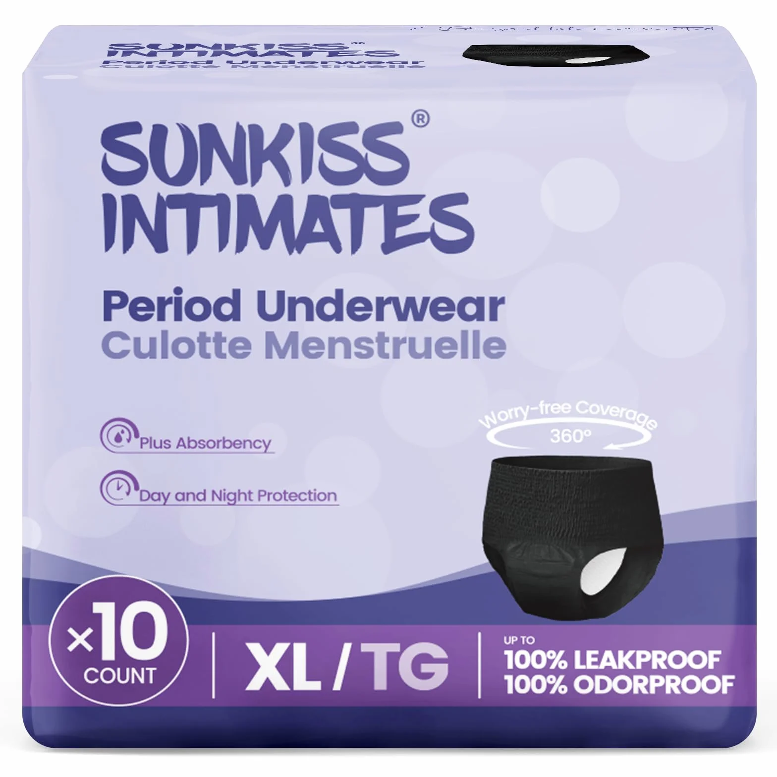 Jednorazowe majtki menstruacyjne dla kobiet z obfitym krwawieniem, bezzapachowa bielizna poporodowa, czarne, XL, 10 sztuk