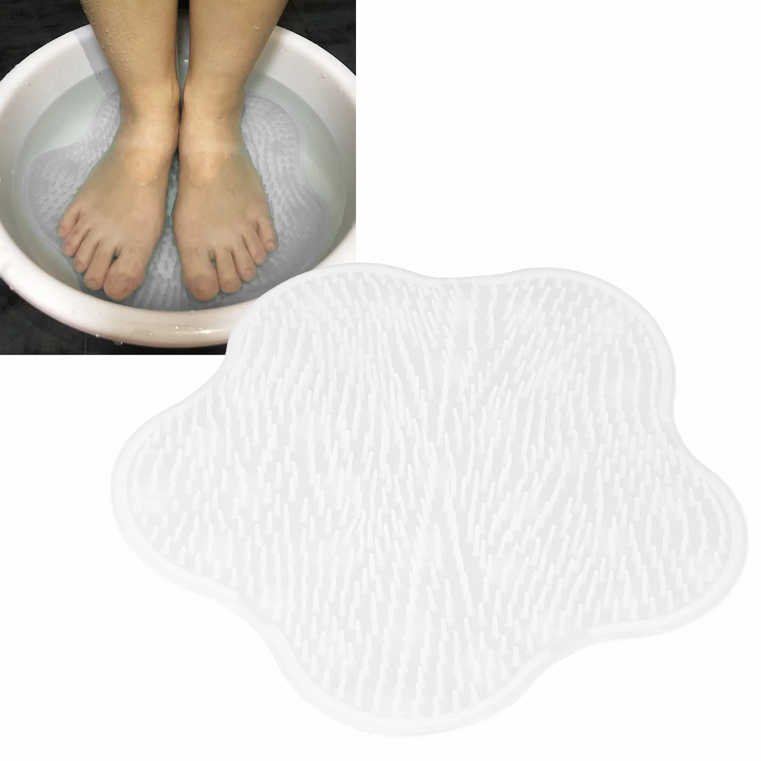 Podkładka do Masażu Stóp, Peeling do Stóp Pod Prysznic Łazienka Złuszczanie ścian Wielofunkcyjne Mocowanie do Mycia Stóp w Celu Pocierania Pleców