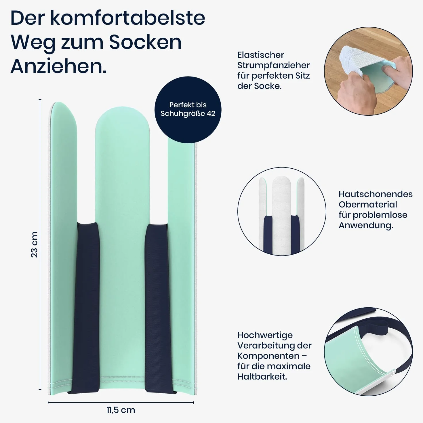 flexilife - Pomoc w zakładaniu skarpet - wysokiej jakości pomoc w zakładaniu skarpet po operacji biodra - Pomoc w zakładaniu skarpet dla seniorów, kobiet w ciąży i osób niepełnosprawnych - system