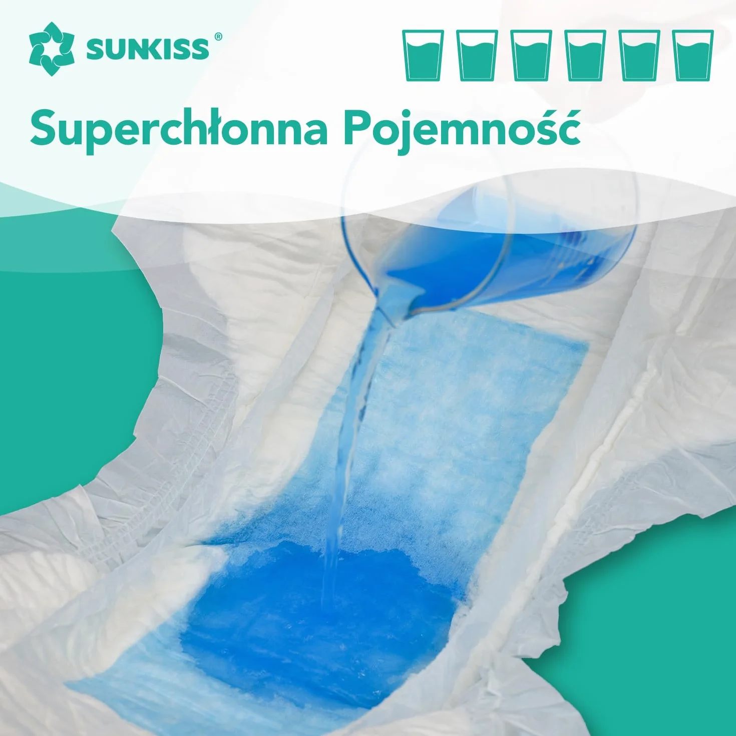 SUNKISS TrustPlus Pieluchy dla dorosłych o maksymalnej chłonności, uniseks jednorazowe majtki na nietrzymanie moczu z zakładkami, dla mężczyzn i kobiet, kontrola zapachu, rozmiar S/M, 15 sztuk