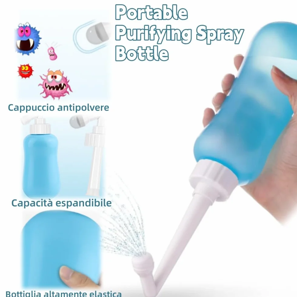 Voarge Portable Purifying Spray Bottle, 450 ml, delikatnie oczyszcza części ciała i poprawia komfort po porodzie, dzięki czemu jest idealnym sprayem oczyszczającym w podróży