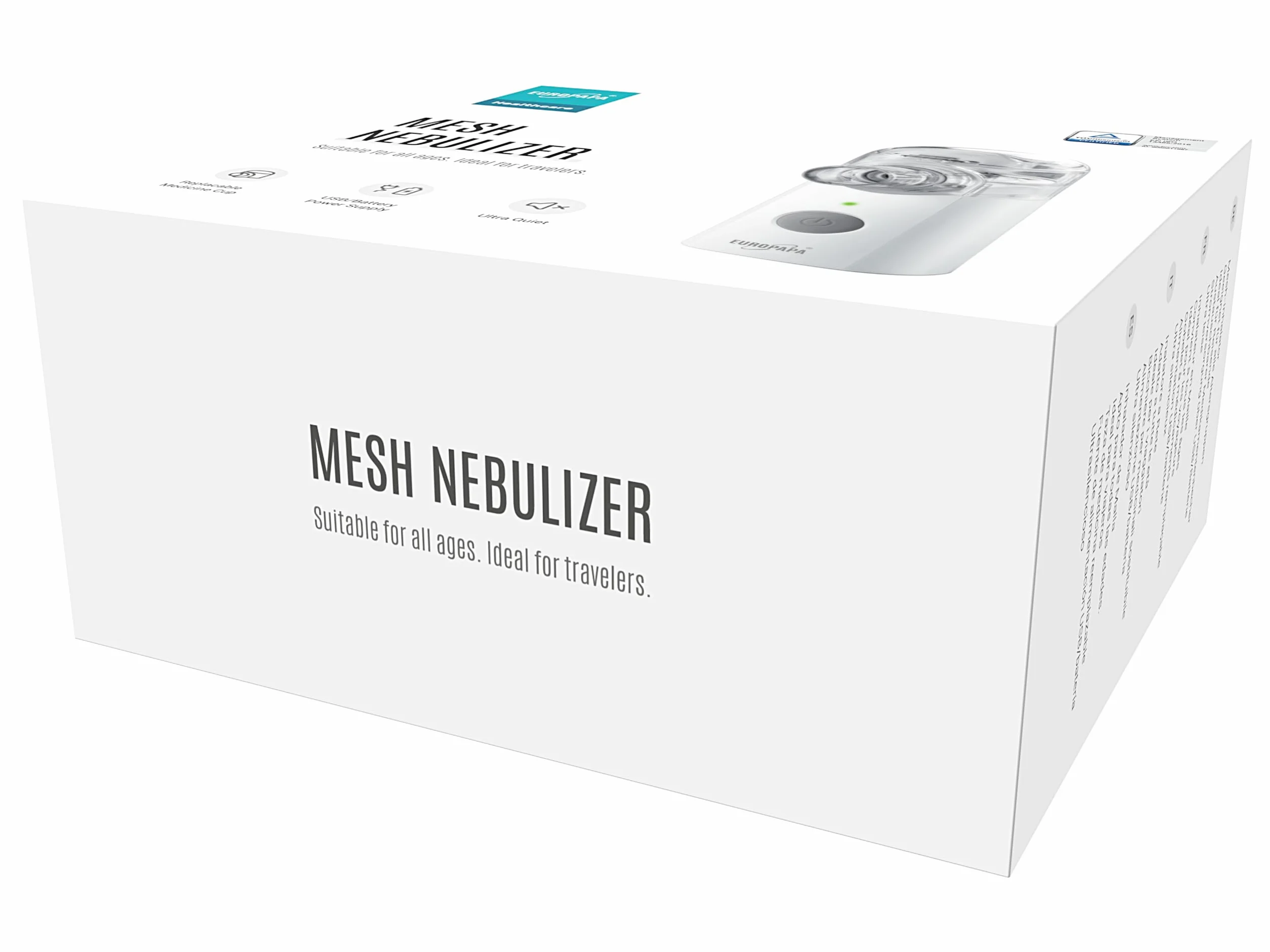 EUROPAPA Przenośny inhalator nebulizator z ustnikiem i maską, ładowany USB, cichy