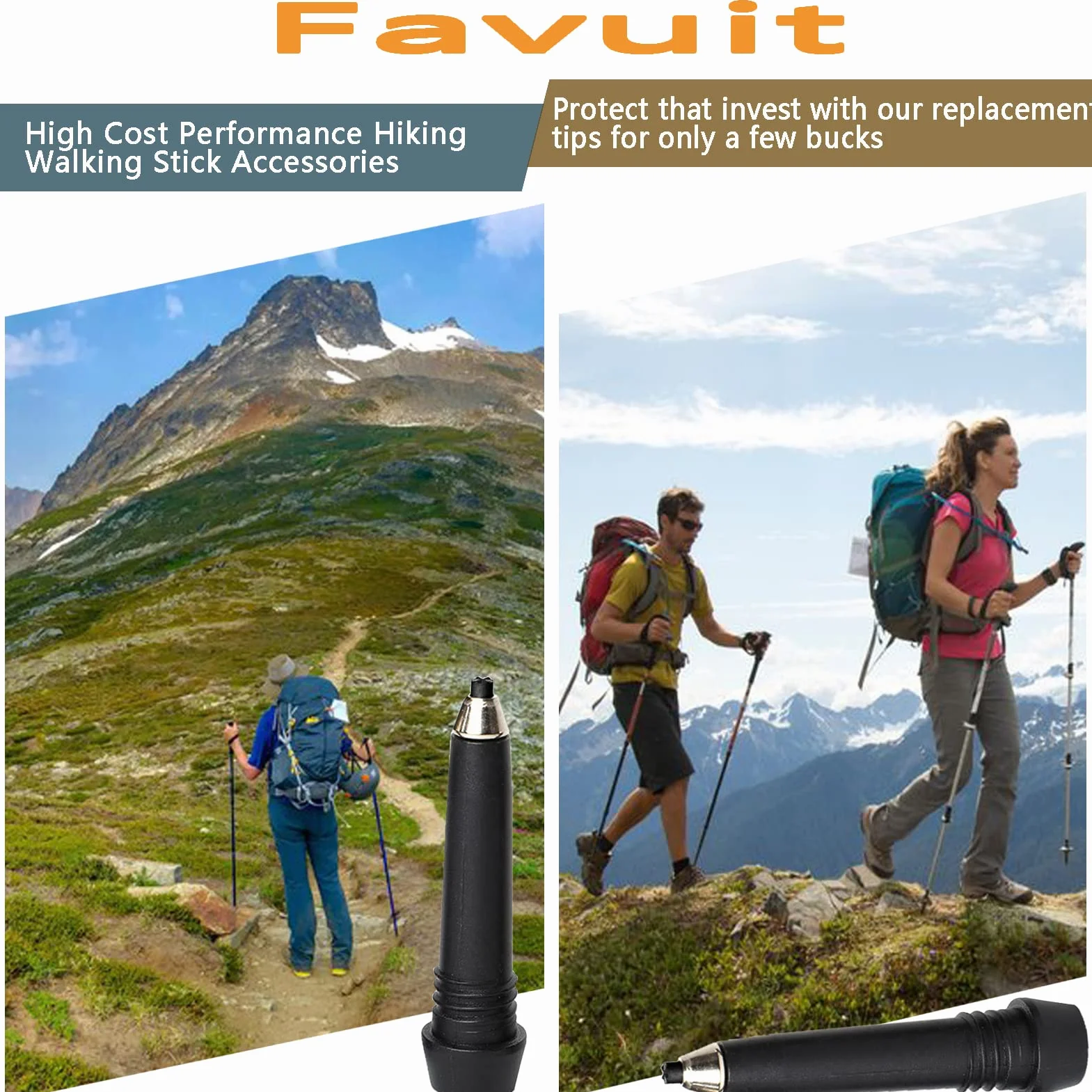 Kije do chodzenia, gumowe końcówki Alpenstock, zapasowe nóżki ze stali węglowej, wolframu, kijki trekkingowe, końcówki do wszystkich kijków