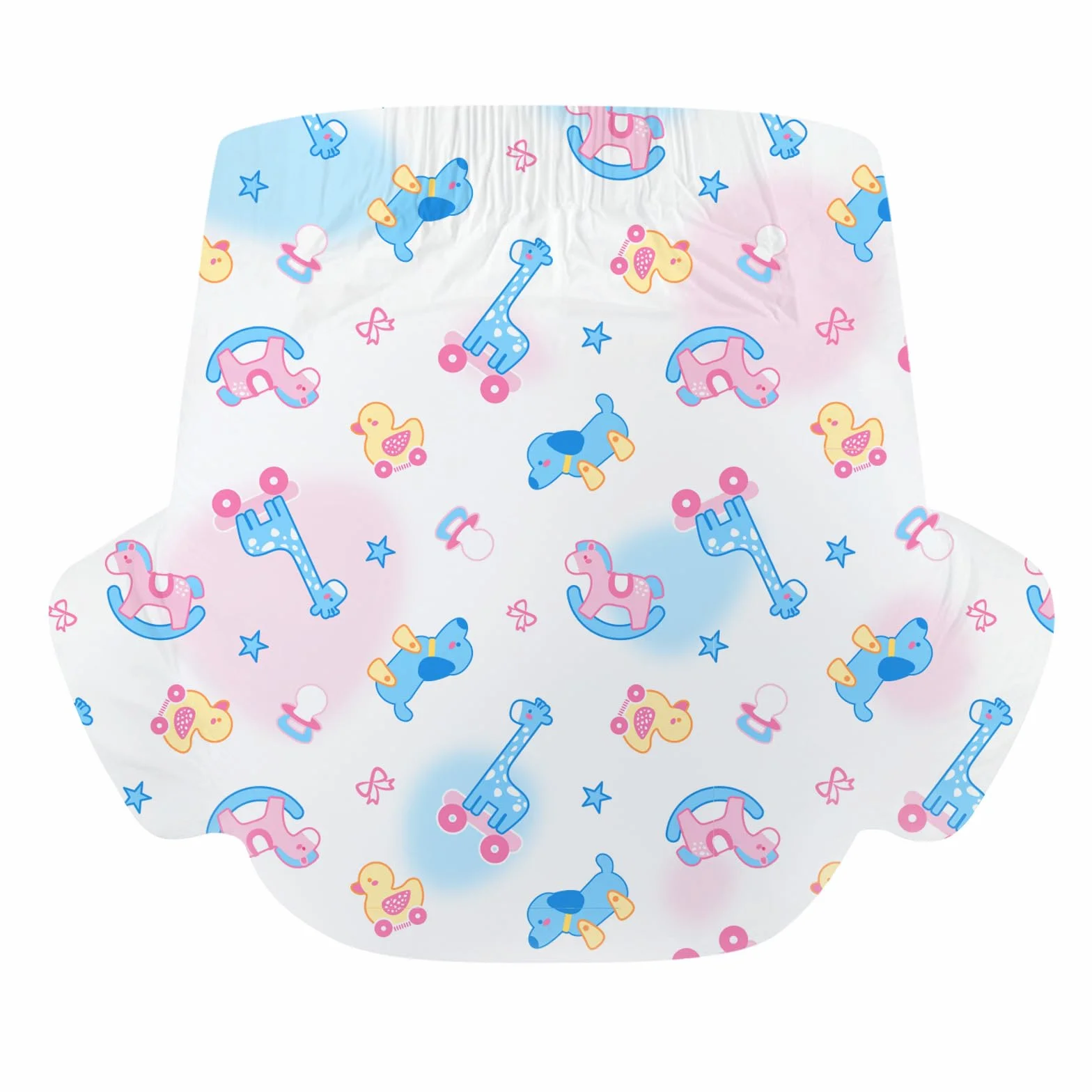 CutiePlusU Pieluchy dla dorosłych, 2 sztuki, jednorazowe majtki do inkontynencji z zakładkami, dla kobiet i mężczyzn, maksymalna chłonność na noc - Rocking Fun (średnie, 76-91 cm)