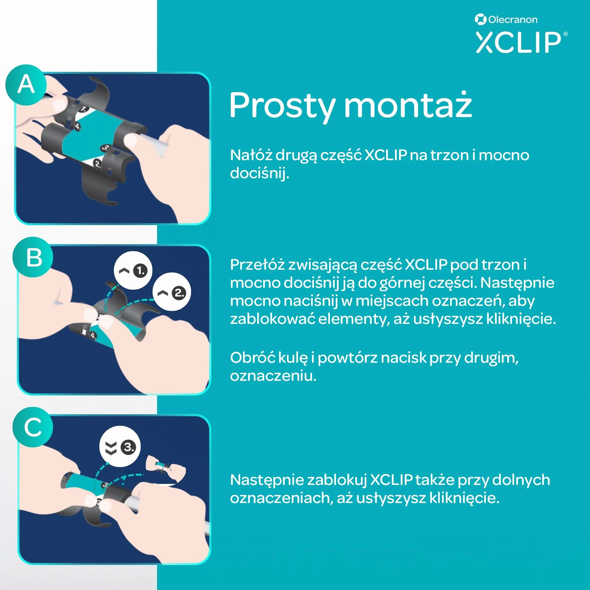 Podpórka pod pachami do okrągłych kijków do chodzenia 64-72 mm, konstrukcja X, lekki przenośny uchwyt