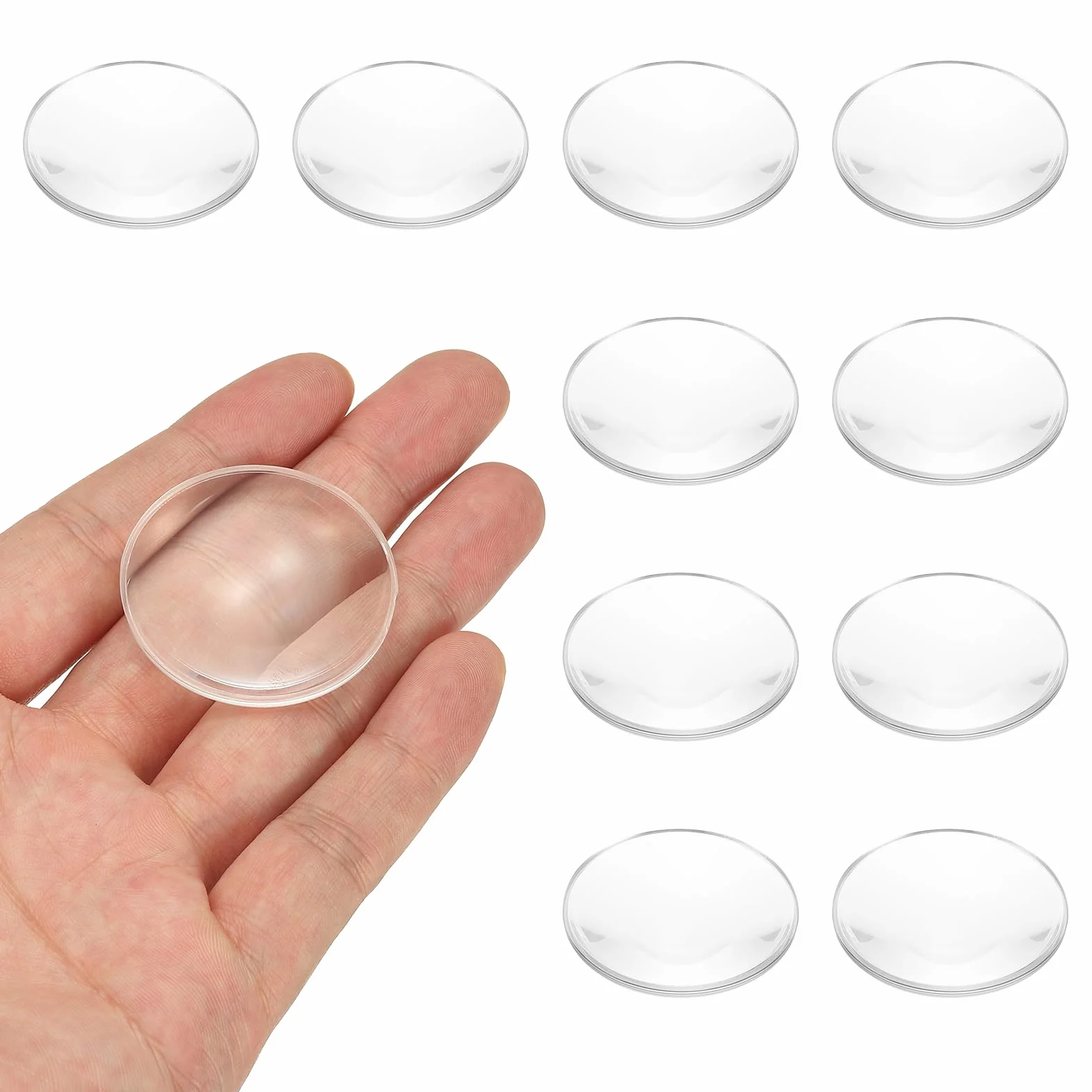 PATIKIL Dwuwypukłe soczewki dwuwypukłe, średnica 37 mm, ogniskowa 42 mm, asferyczne soczewki optyczne, lupa, przycisk do papieru, akrylowy, podwójny, wypukły, do biura, biura, domu, eksperymentu