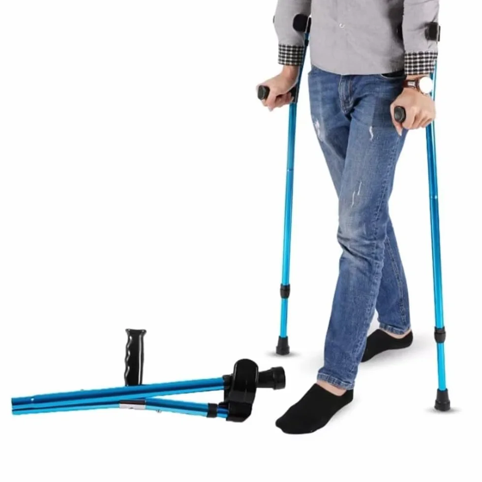 Medyczne składane kule łokciowe dla dorosłych, ergonomiczne kule przedramienia