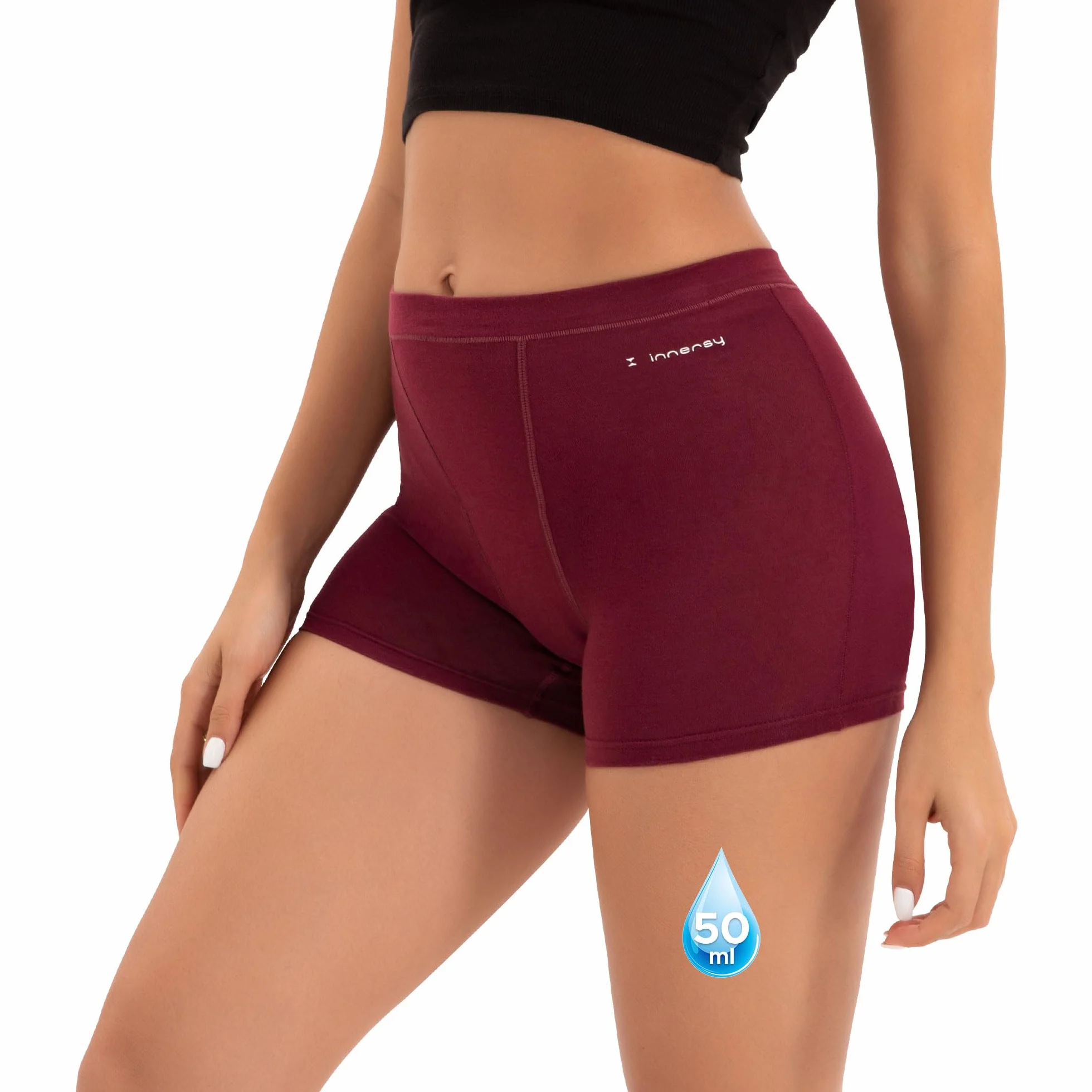INNERSY Bielizna okresowa, silne krwawienie, bokserki damskie, wysoka talia, bielizna menstruacyjna